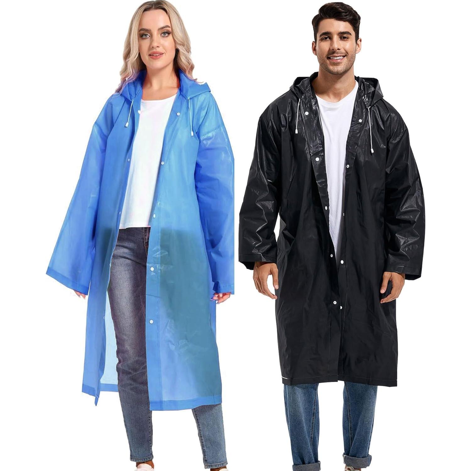 Ponchos de Lluvia Reutilizables HOOMBOOM Impermeables Adultos 2 Pzs