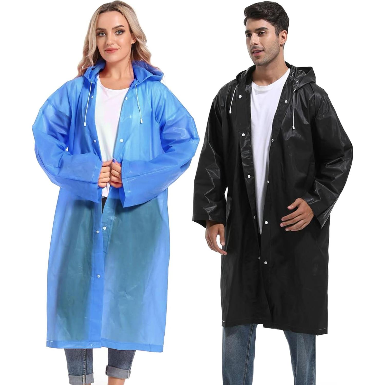 Ponchos de Lluvia Reutilizables HOOMBOOM Impermeables Adultos 2 Pzs