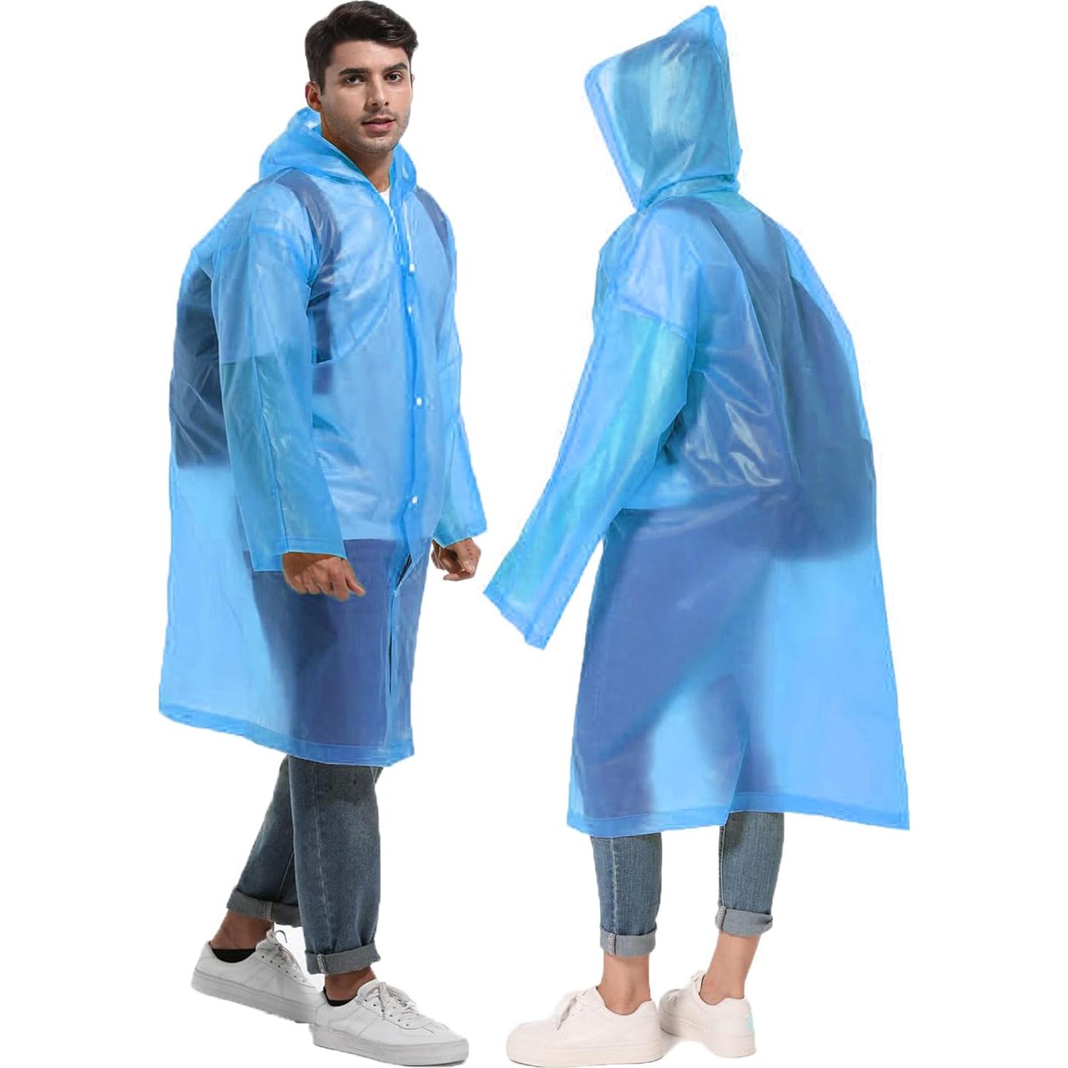 Ponchos de Lluvia Reutilizables HOOMBOOM Impermeables Adultos 2 Pzs