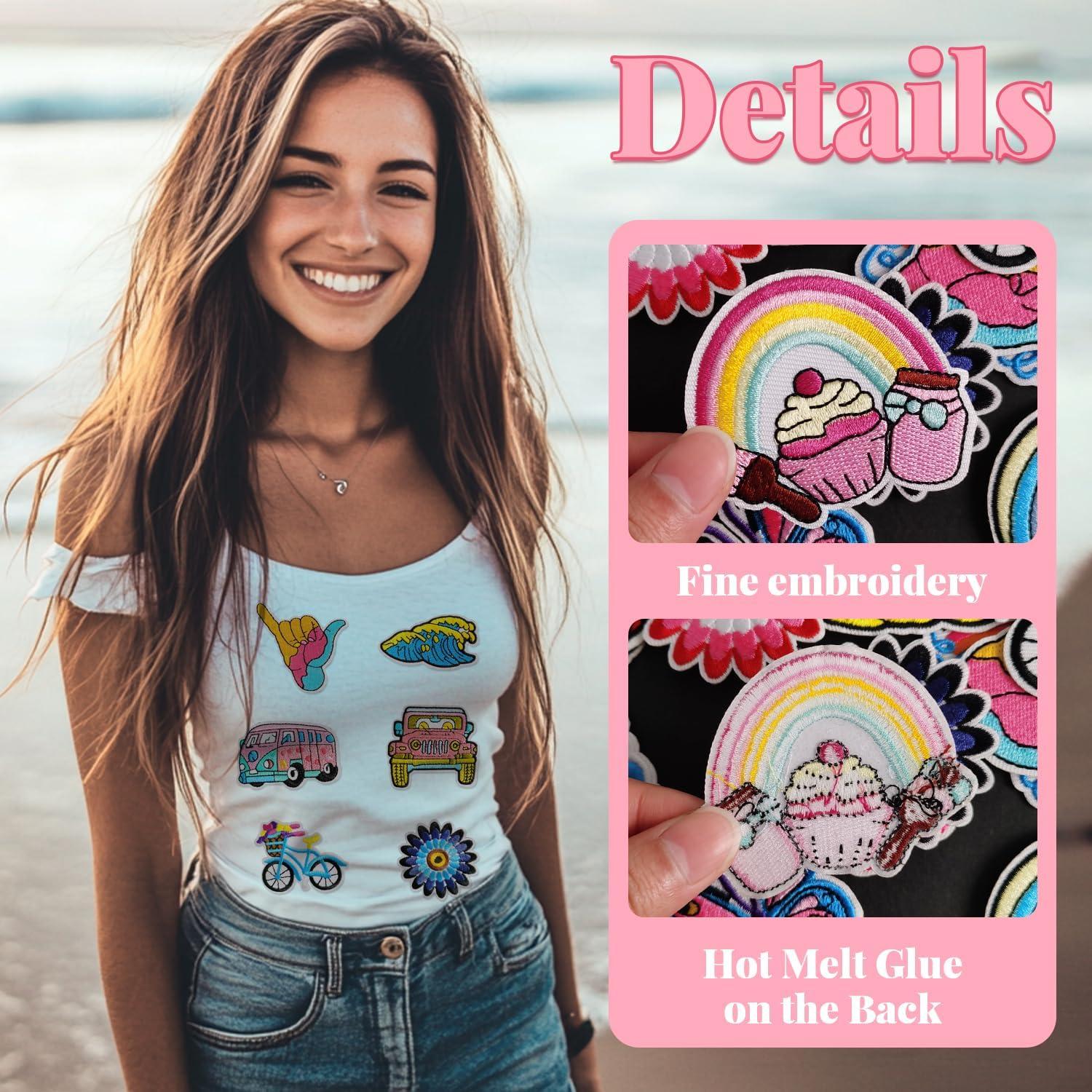 Parches Bordados AXEN 60 Piezas para Planchar y Coser