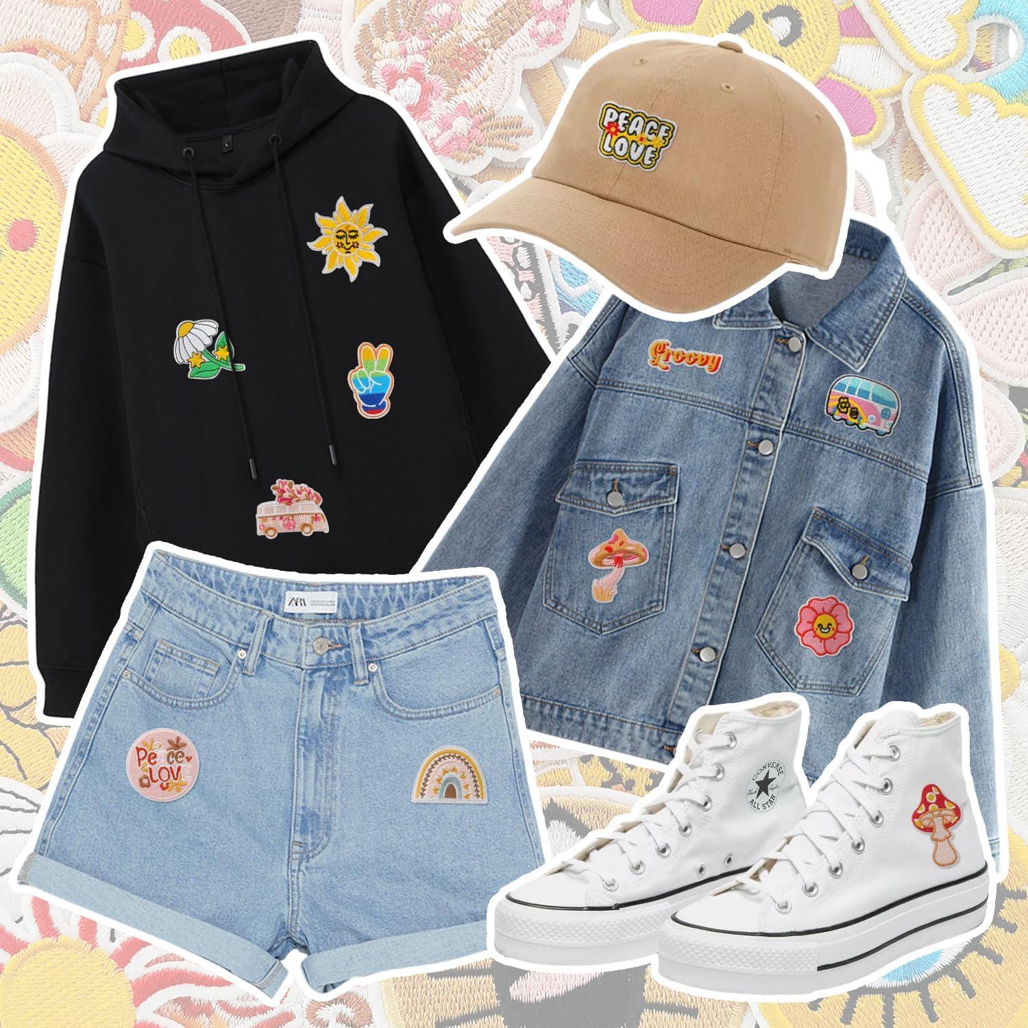 Parches Bordados AXEN 60 Piezas para Planchar y Coser