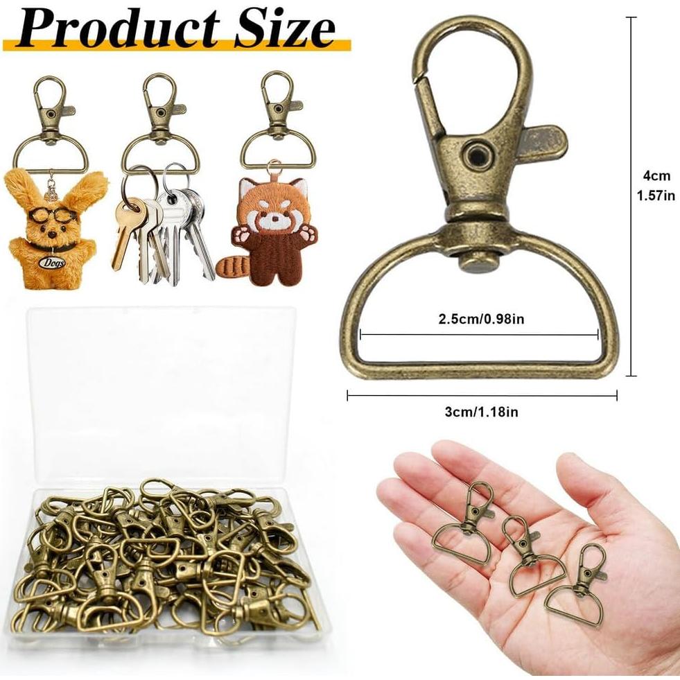 Ganchos de Clip Giratorio PEOUWNES 40 Piezas Bronce 1.8 cm