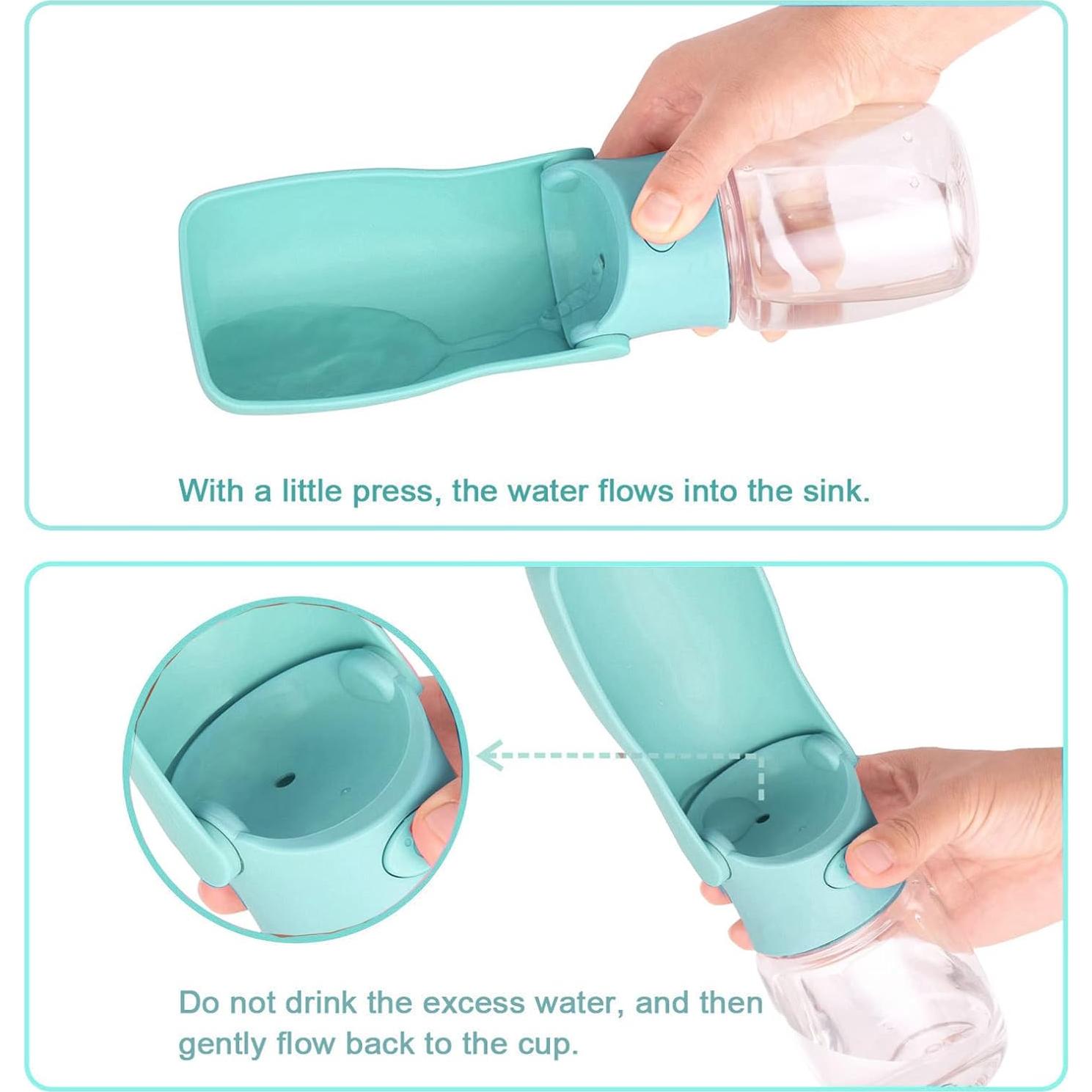 Botella de Agua Portátil AIKIDS 550ml Plegable para Perros