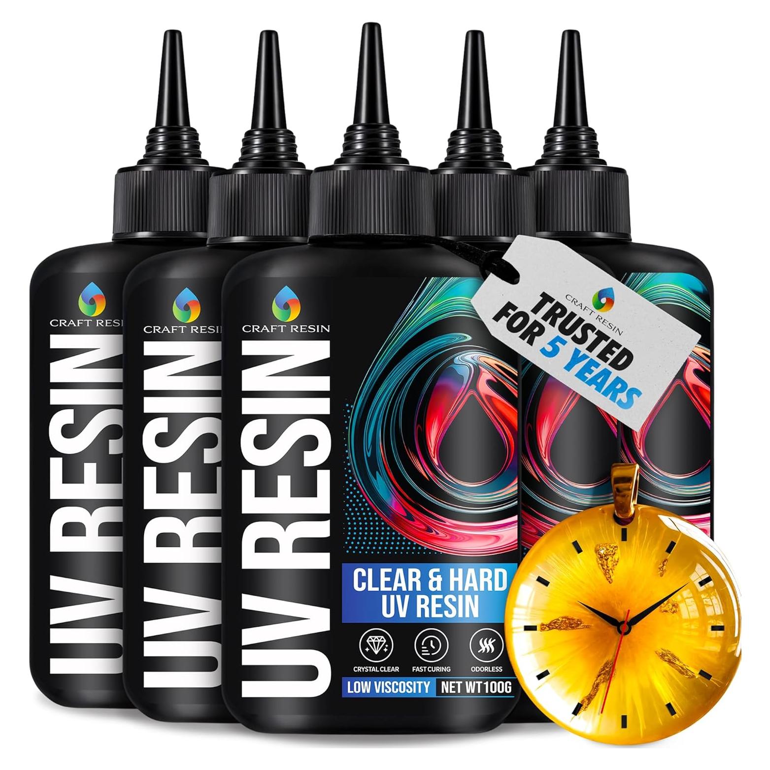 Kit de Resina UV Craft 500g Cristal Claro Baja Viscosidad