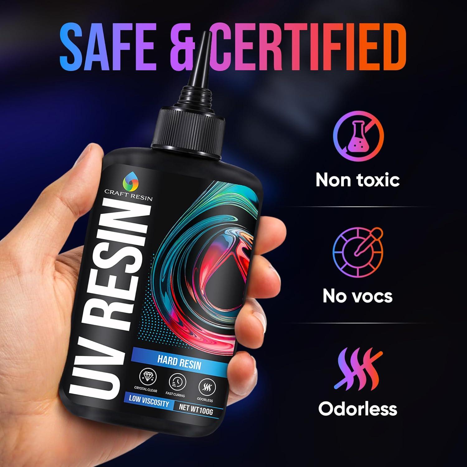 Kit de Resina UV Craft 500g Cristal Claro Baja Viscosidad