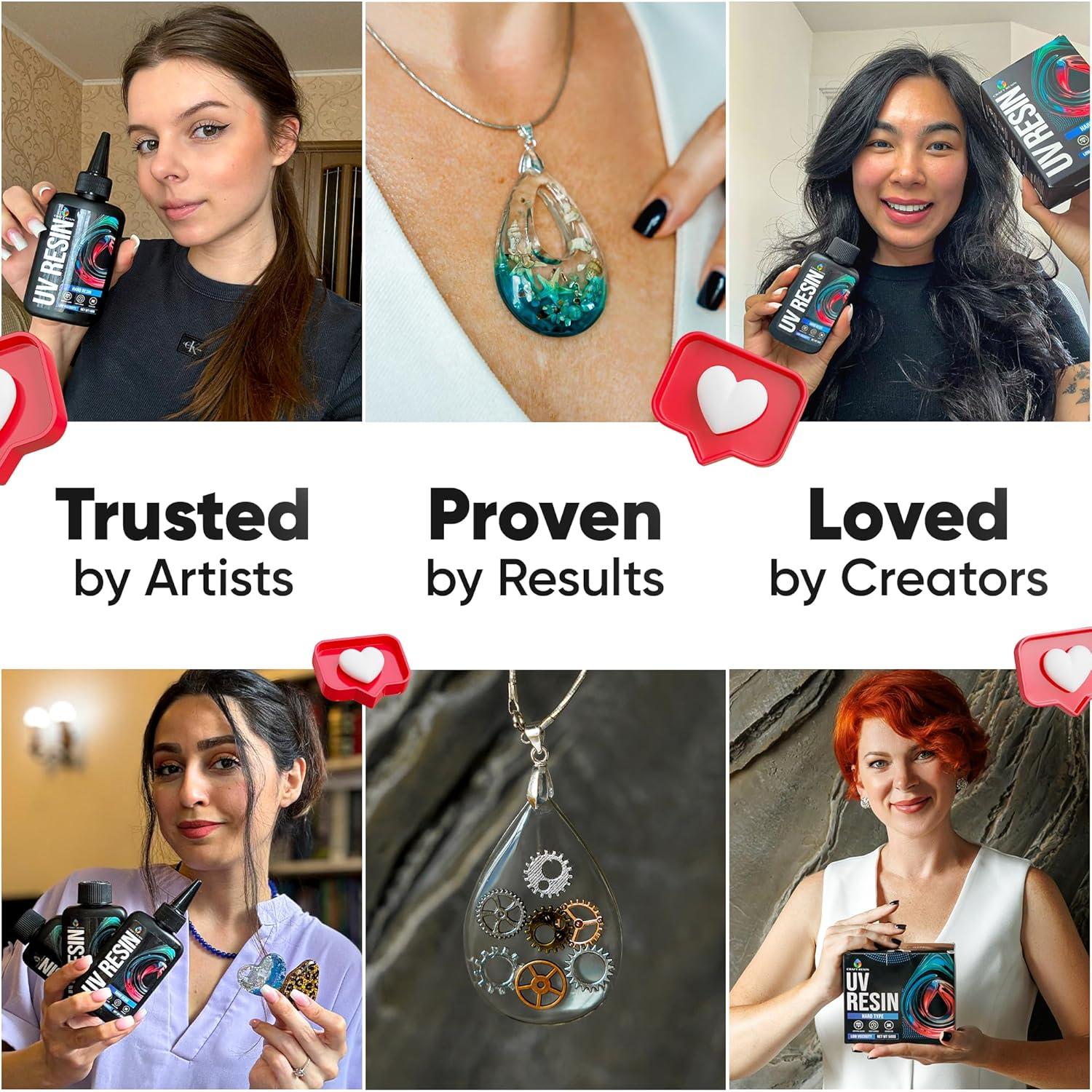 Kit de Resina UV Craft 500g Cristal Claro Baja Viscosidad