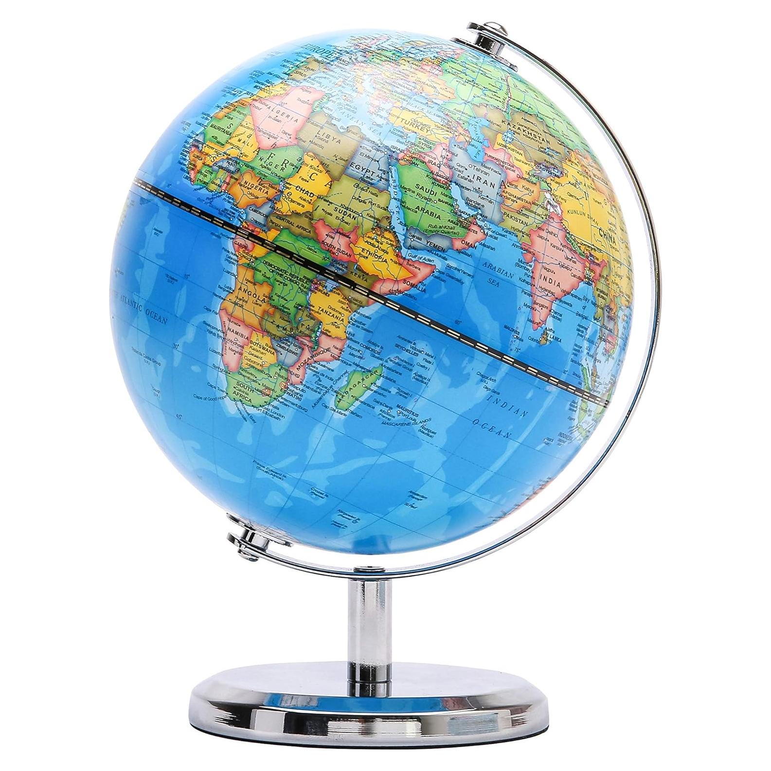 Globo Terráqueo Exerz 14 cm Político Educativo - Base Acero