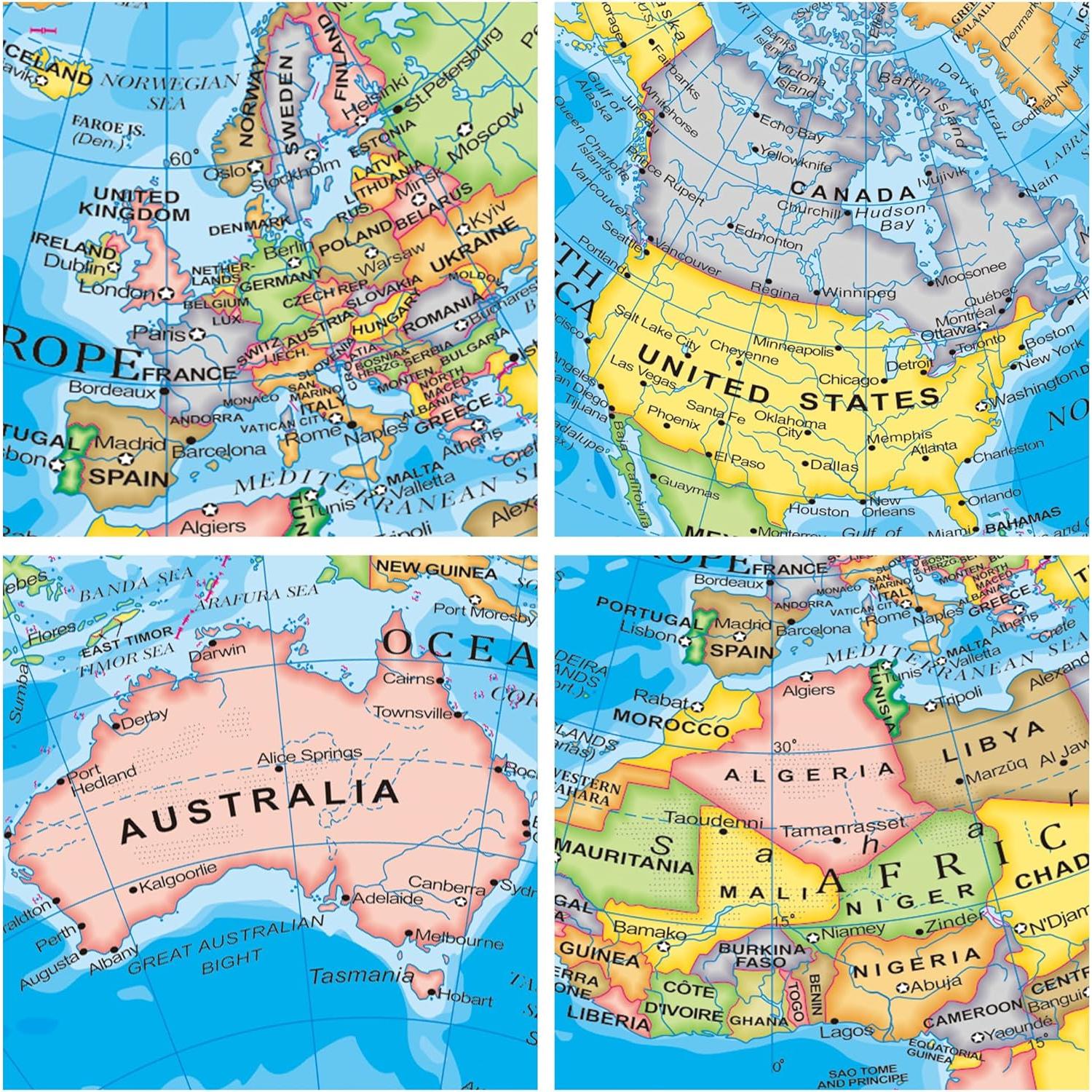 Globo Terráqueo Exerz 14 cm Político Educativo - Base Acero