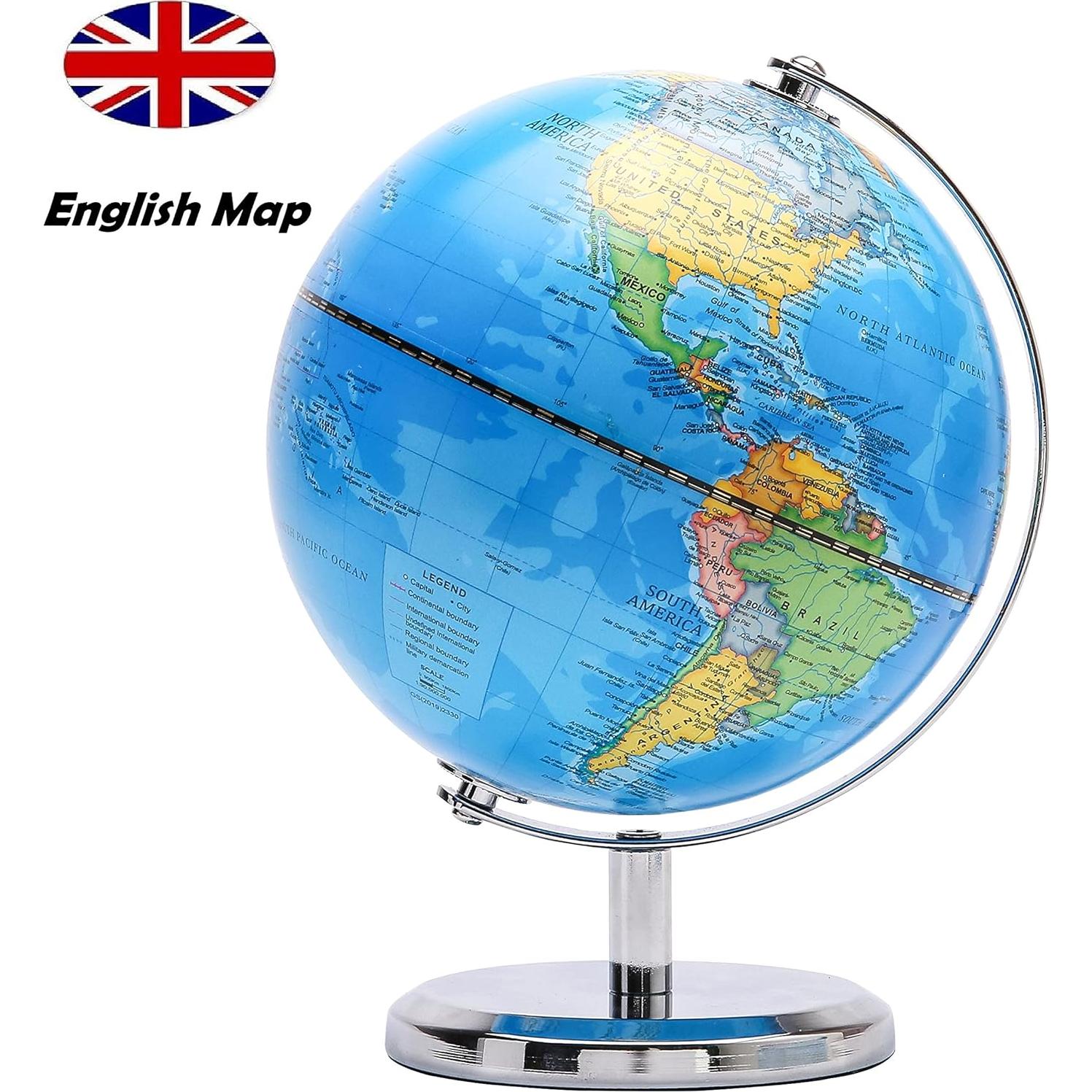 Globo Terráqueo Exerz 14 cm Político Educativo - Base Acero