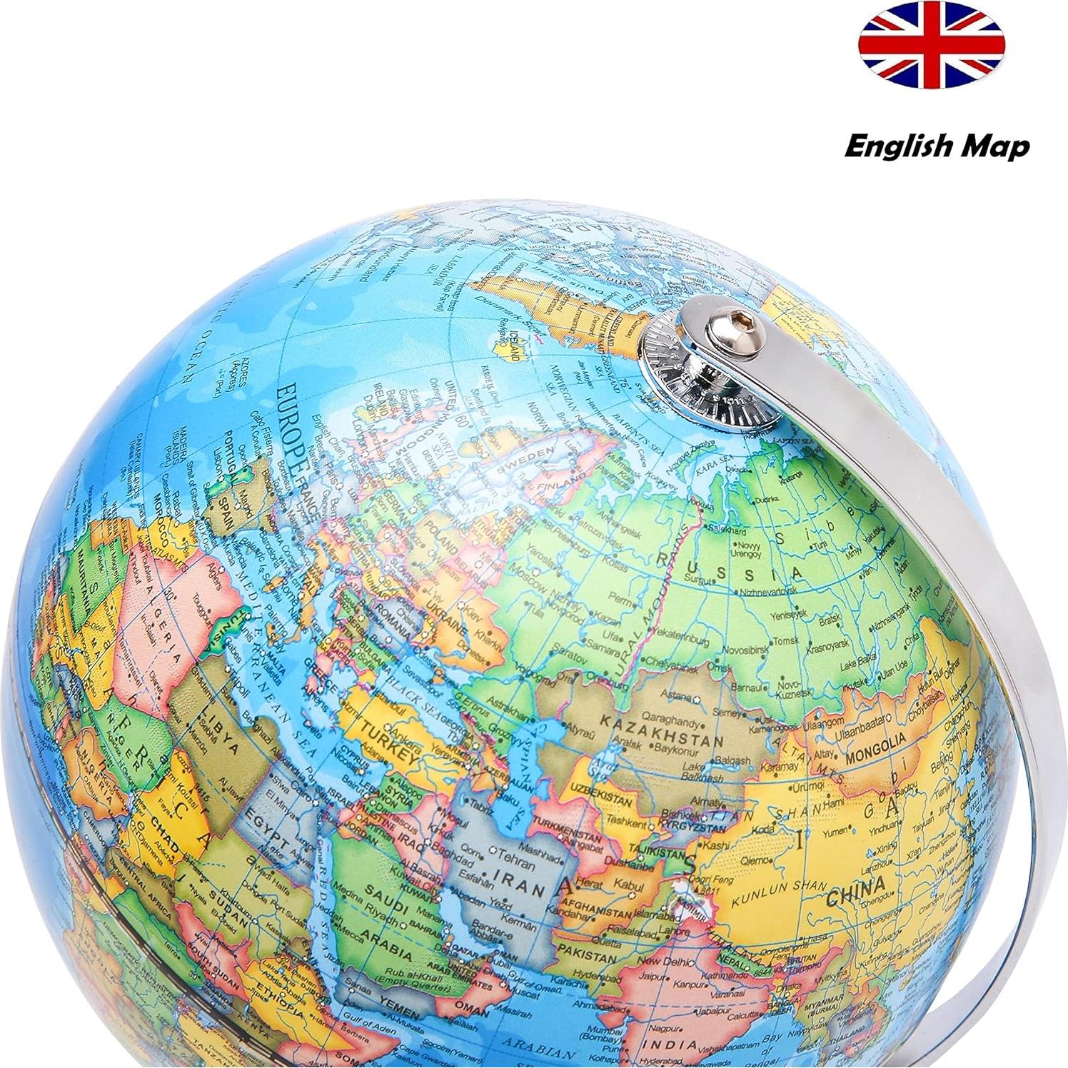 Globo Terráqueo Exerz 14 cm Político Educativo - Base Acero