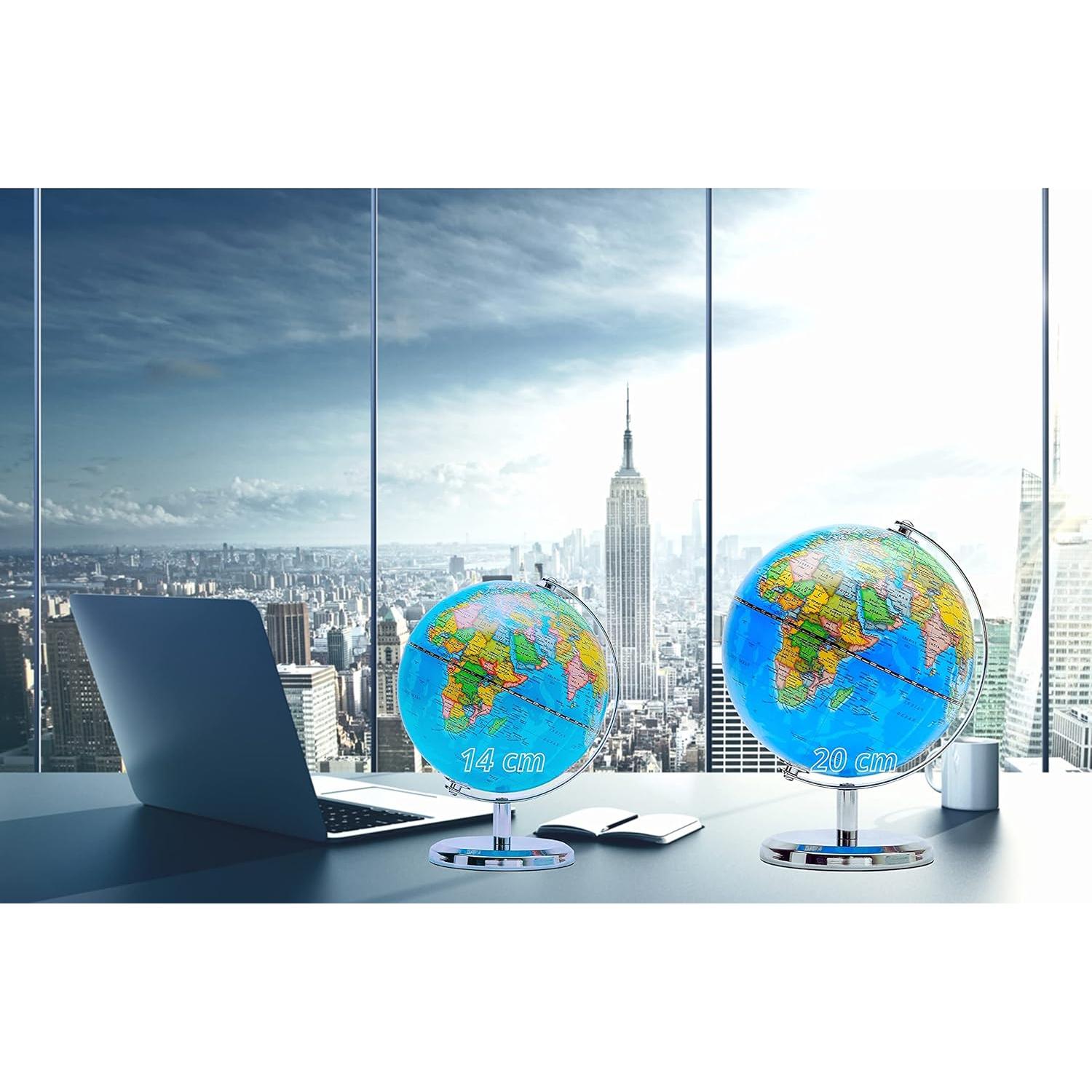 Globo Terráqueo Exerz 14 cm Político Educativo - Base Acero