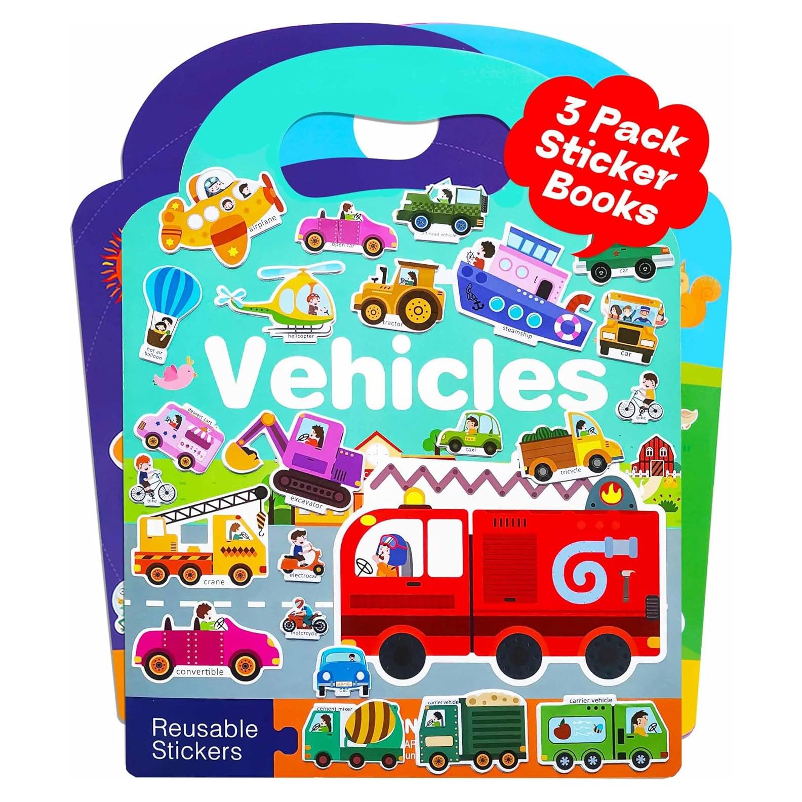 3 Libros de Pegatinas Espumosas iGetooy para Niños 2-4 Años