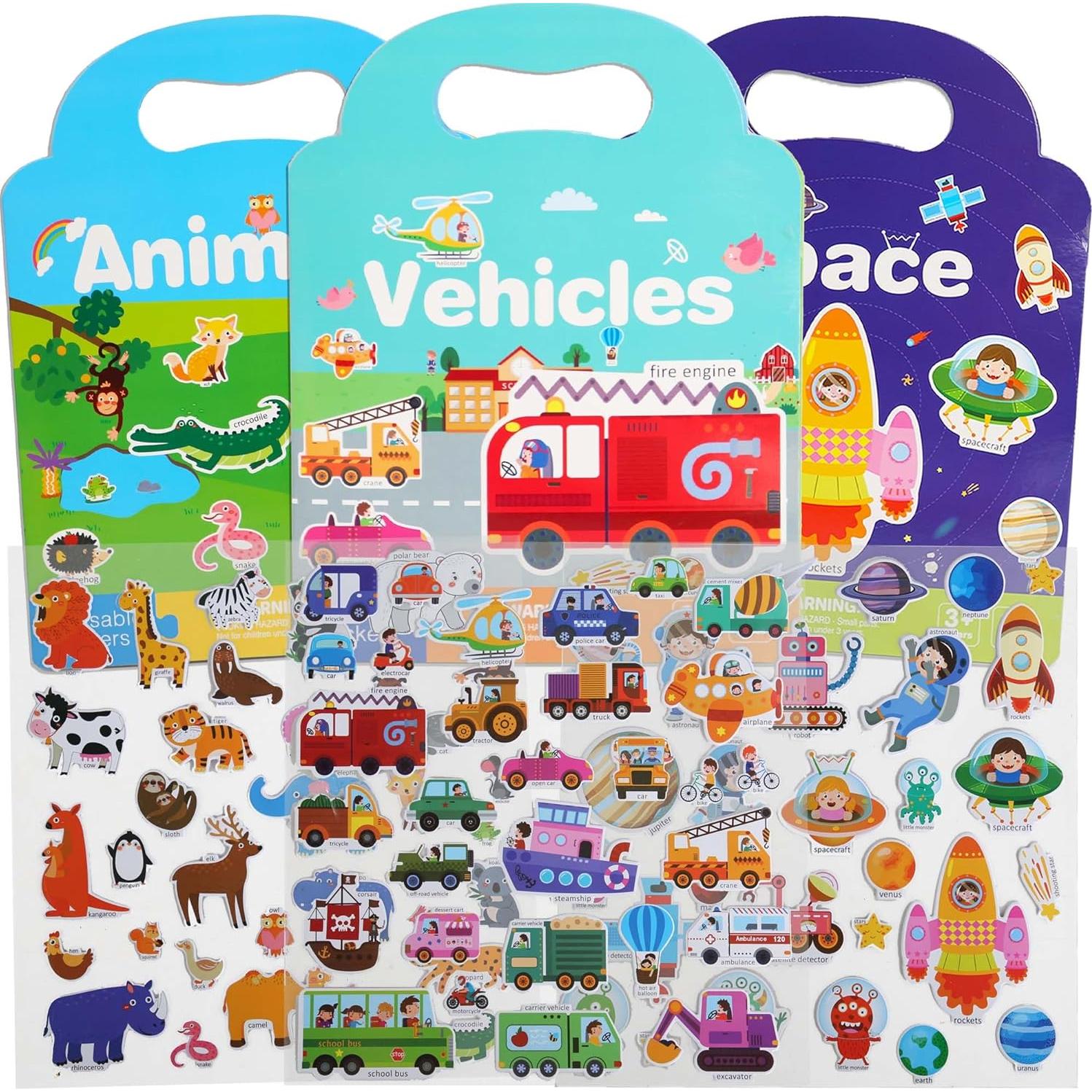 3 Libros de Pegatinas Espumosas iGetooy para Niños 2-4 Años