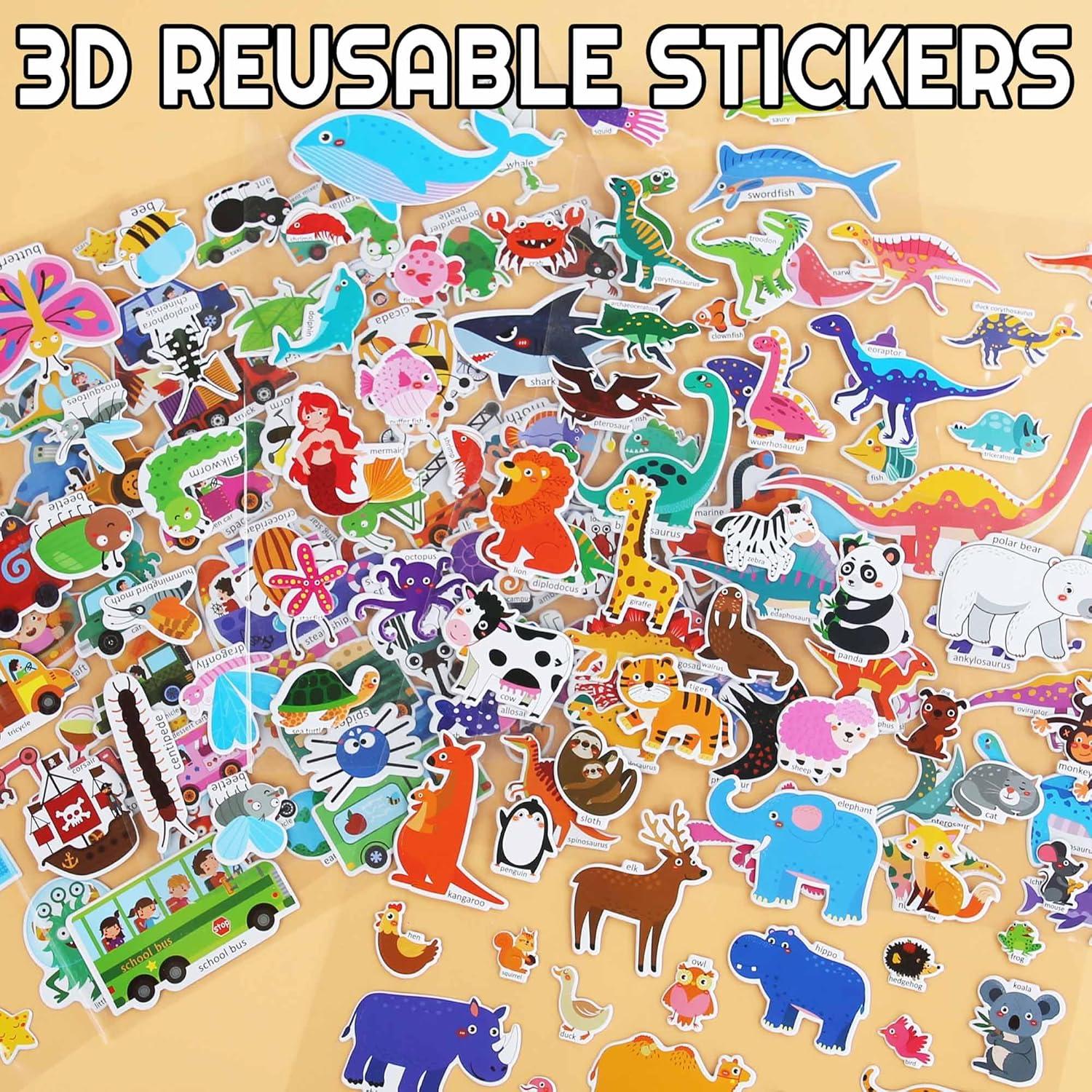 3 Libros de Pegatinas Espumosas iGetooy para Niños 2-4 Años