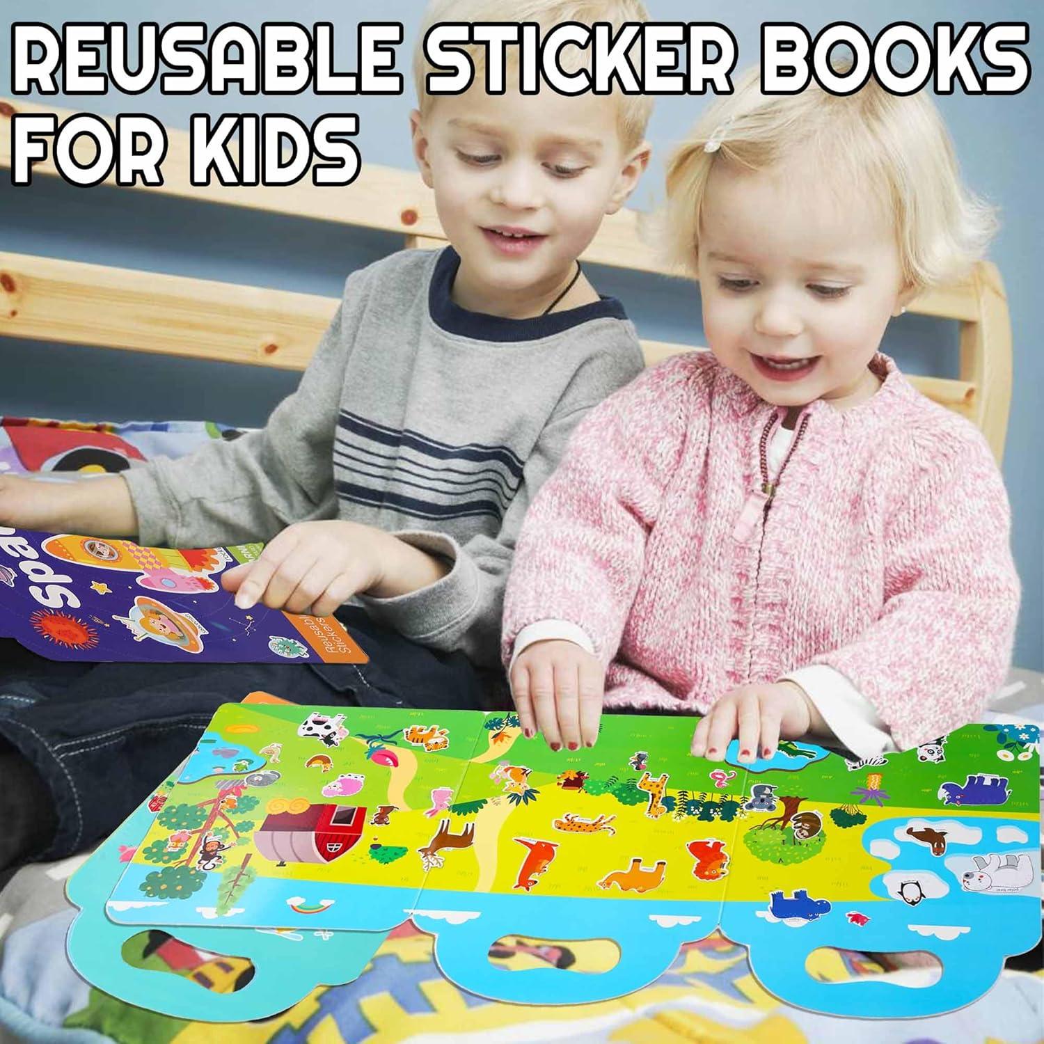 3 Libros de Pegatinas Espumosas iGetooy para Niños 2-4 Años