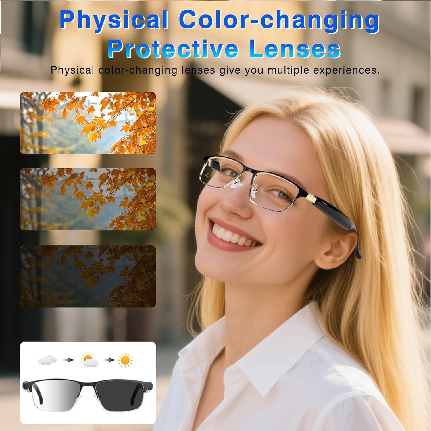 Gafas Inteligentes de Traducción OICIIDO con Bluetooth y Lentes que Cambian de Color