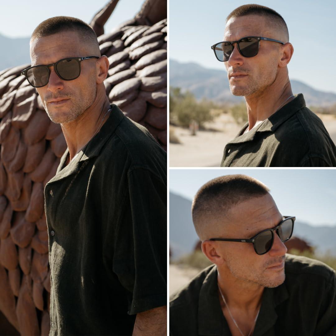 Gafas de Sol WMP Hombre Cuadradas Polarizadas Marco Negro