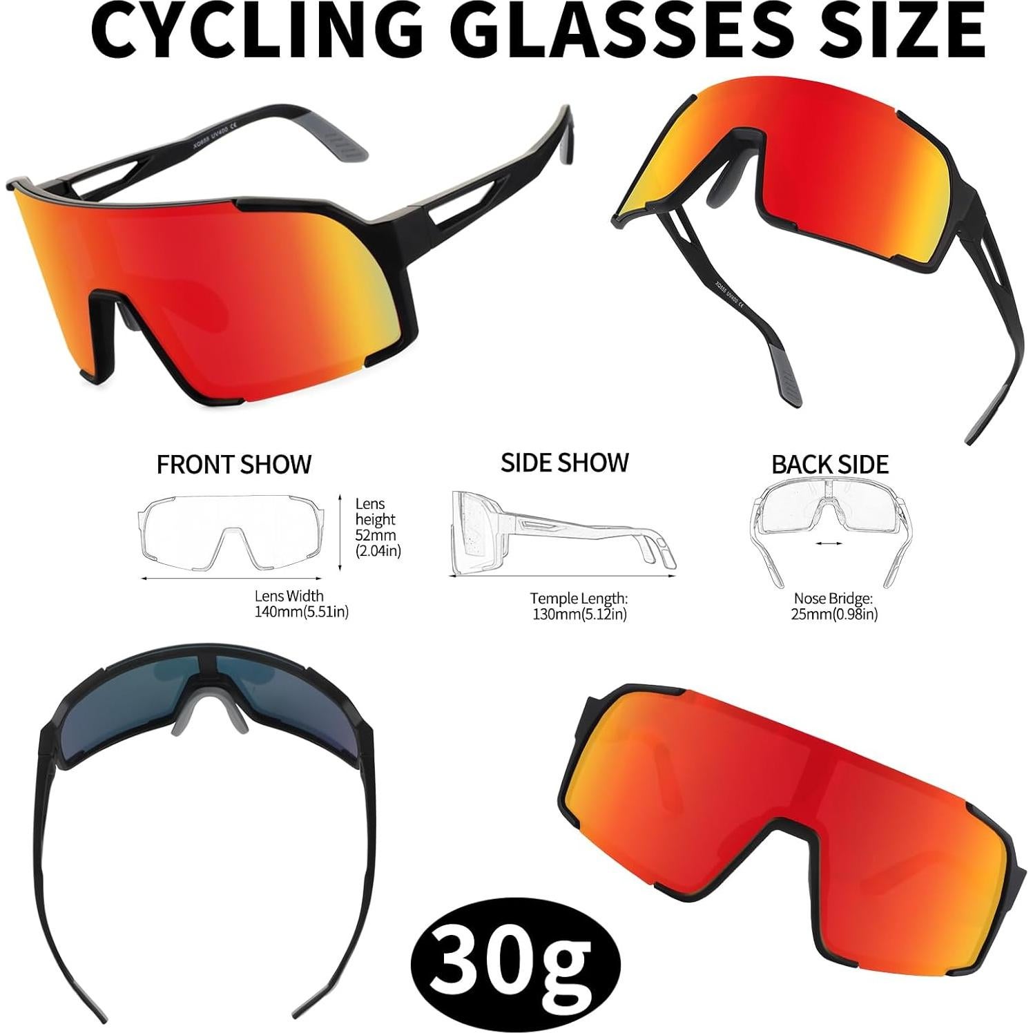 Gafas de sol deportivas OULAIQI Xq-655 UV400 para ciclismo