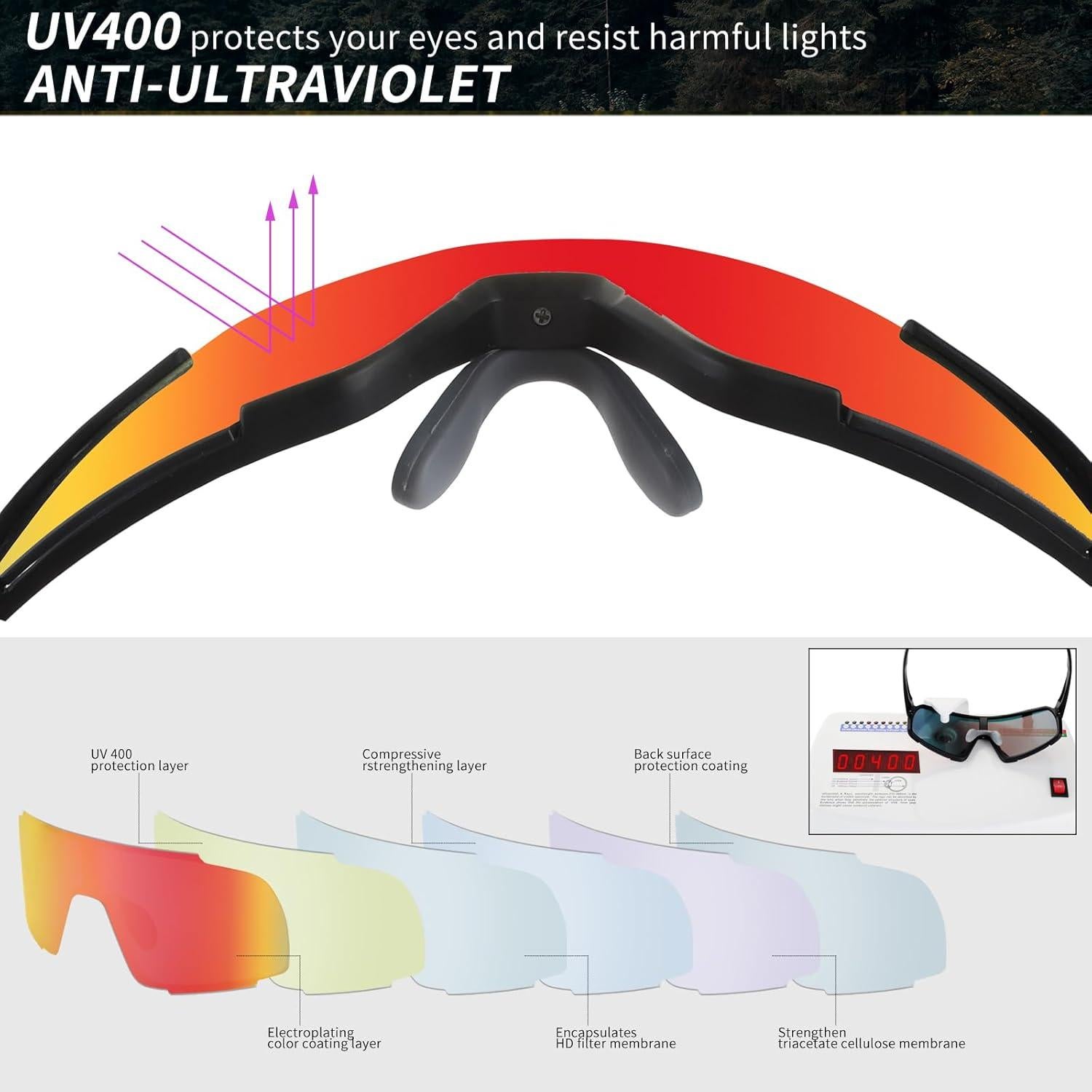 Gafas de sol deportivas OULAIQI Xq-655 UV400 para ciclismo