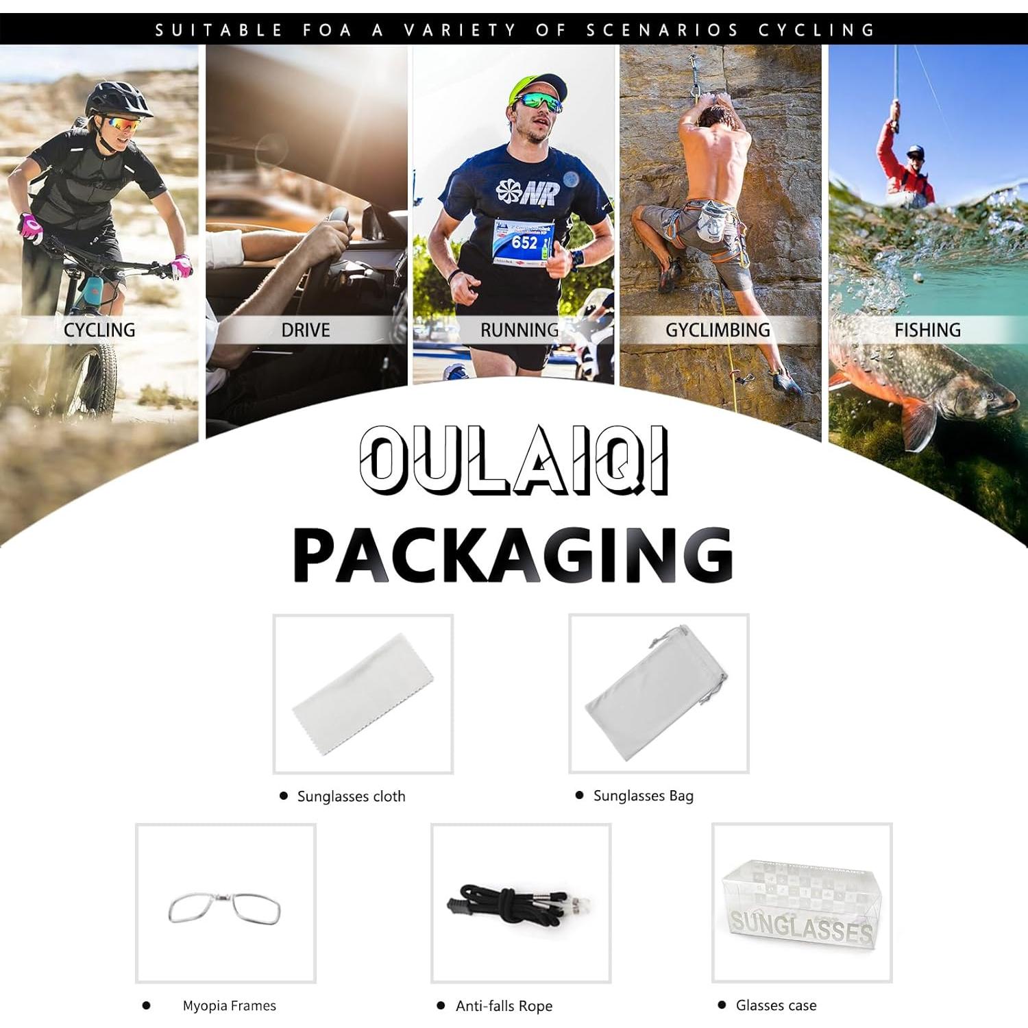 Gafas de sol deportivas OULAIQI UV400 para ciclismo y béisbol