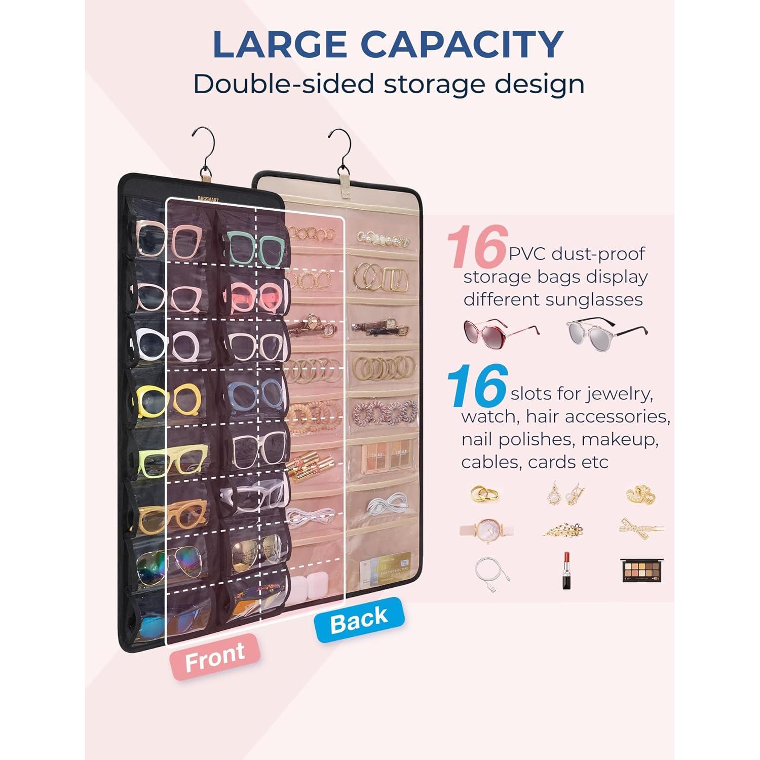 Organizador de Gafas Colgante BAGSMART 32 Ranuras Negro