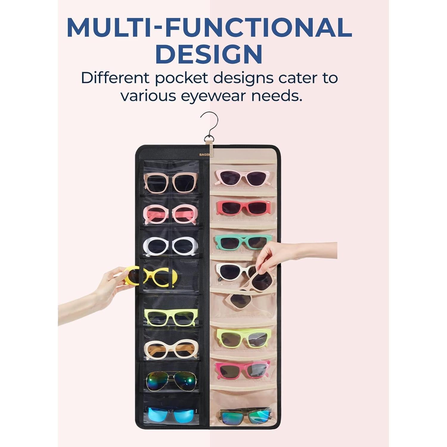 Organizador de Gafas Colgante BAGSMART 32 Ranuras Negro