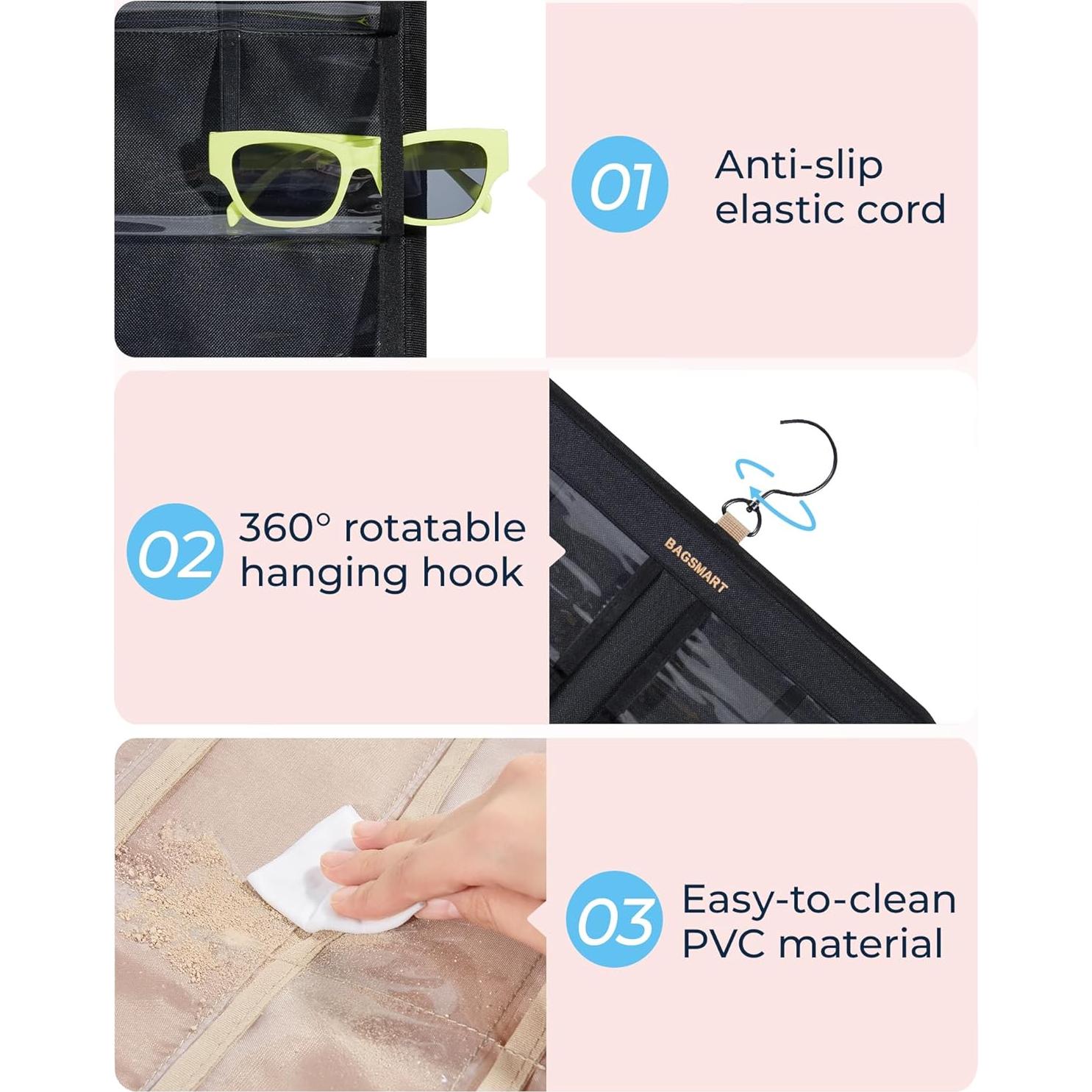 Organizador de Gafas Colgante BAGSMART 32 Ranuras Negro