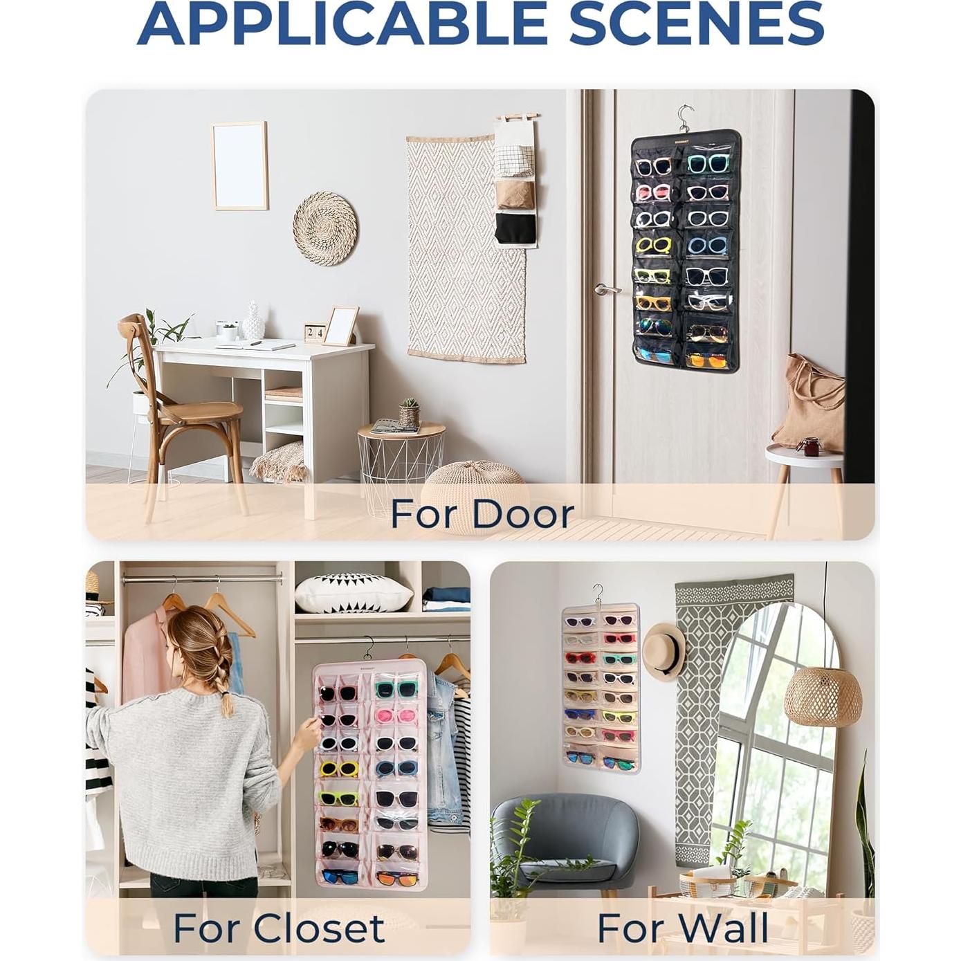 Organizador de Gafas Colgante BAGSMART 32 Ranuras Negro