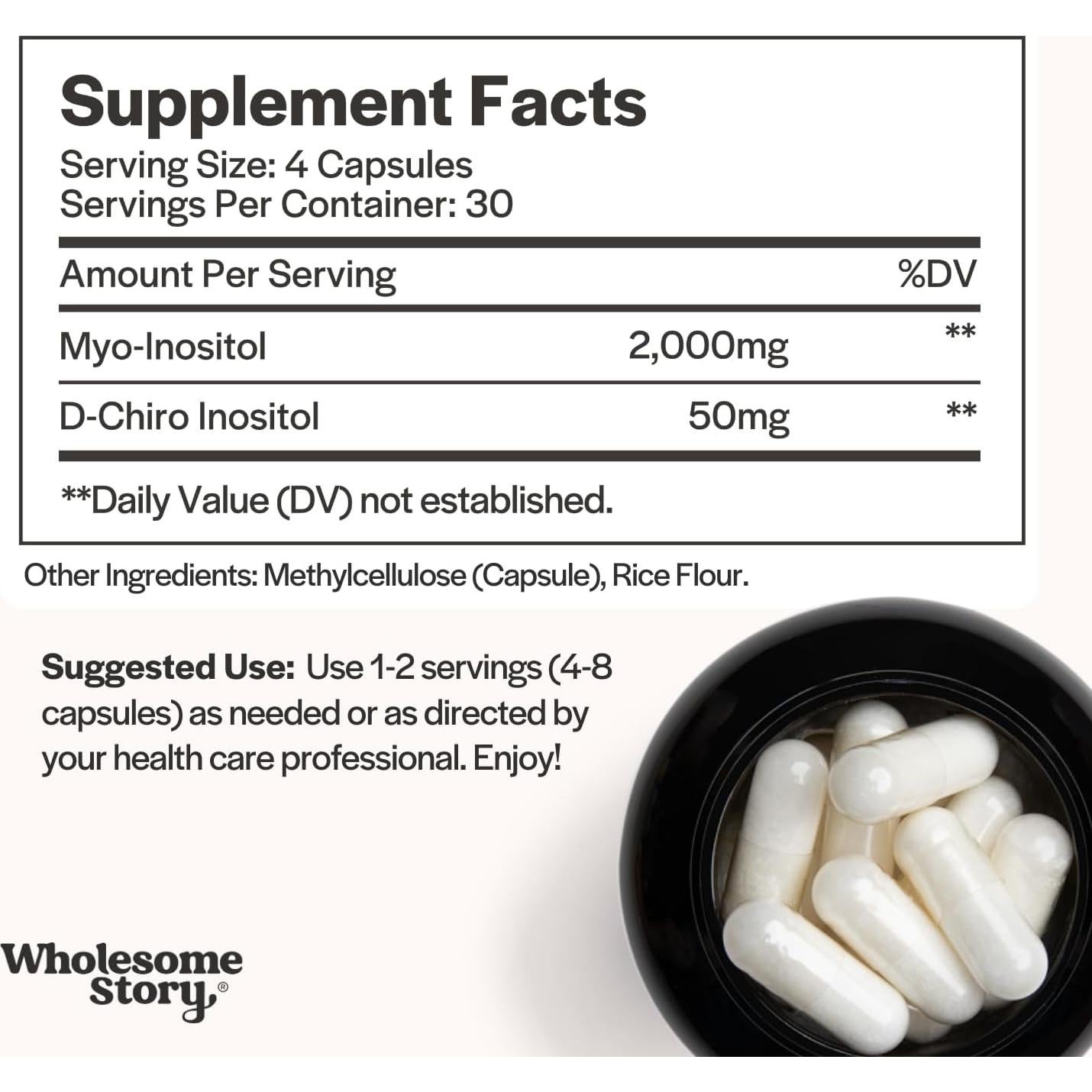 Suplemento de Inositol Wholesome Story 30 Porciones 40:1