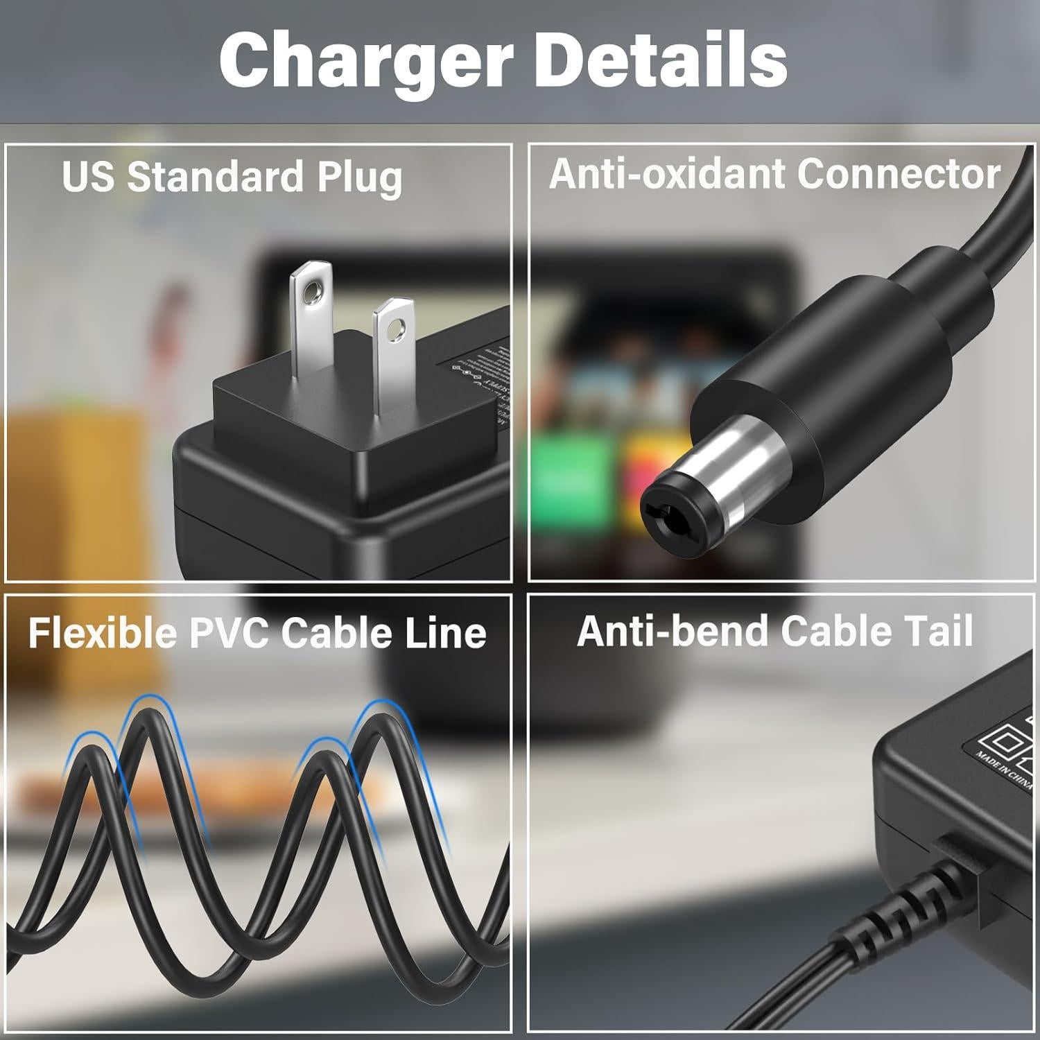 Cargador 18V HIENADTOR para Echo 3ra y 4ta Gen, Show 8