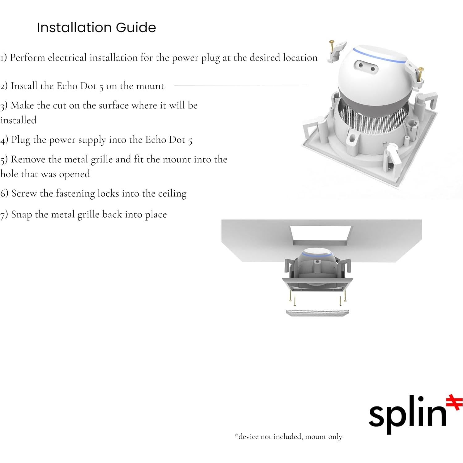 Soporte de Techo Splin Pro para Alexa Echo Dot y HomePod Mini