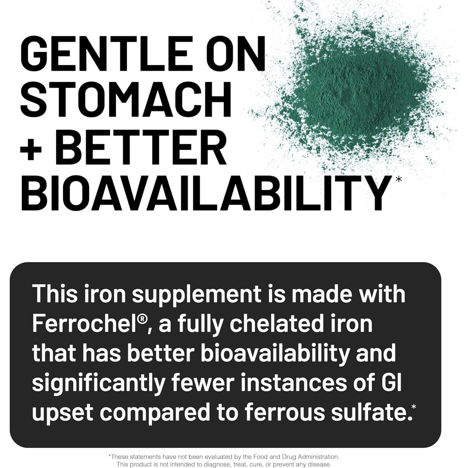 Suplemento de Hierro Bisglicinato NatureWise 30 Tabletas Veganas