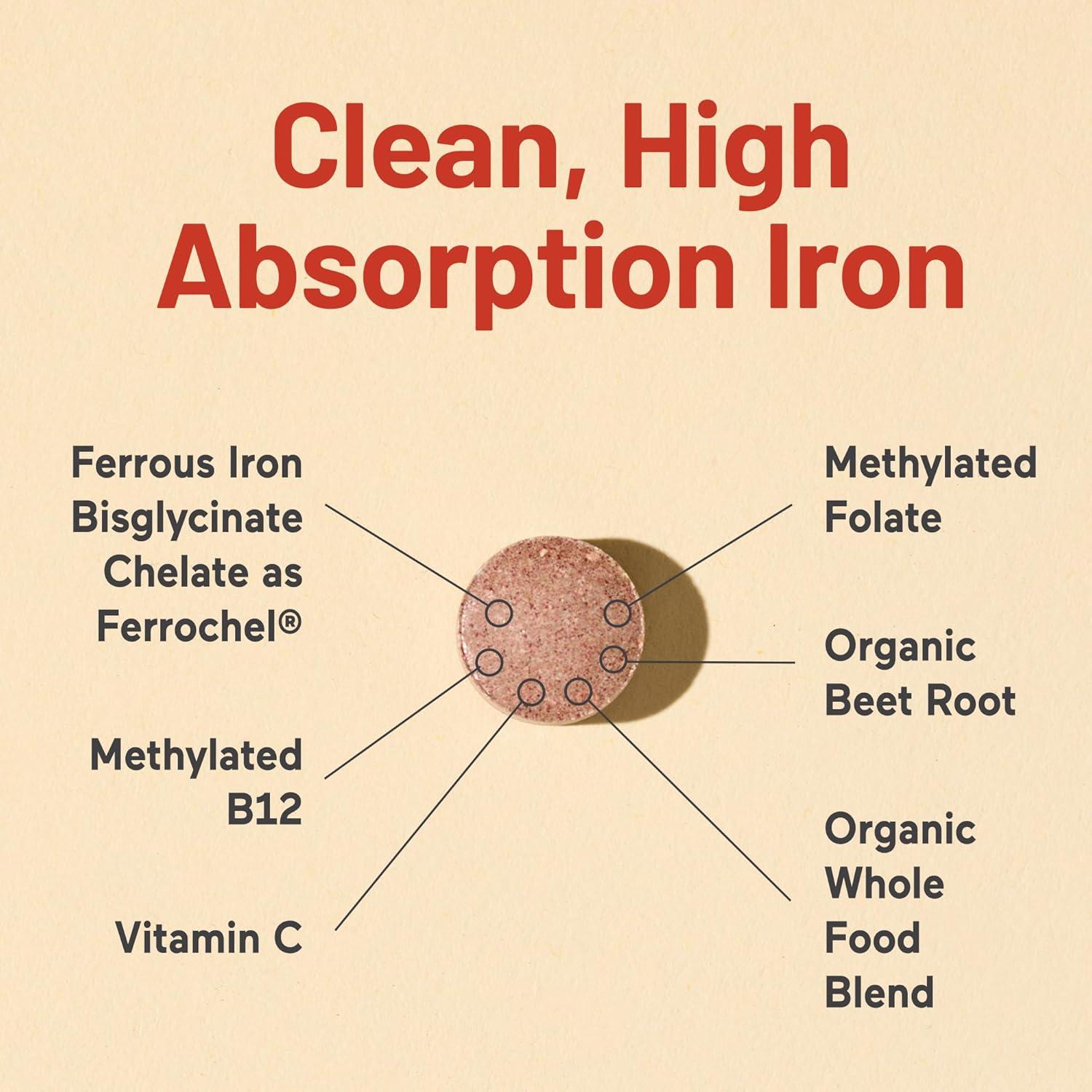 Suplemento de Hierro Bisglicinato NatureWise 30 Tabletas Veganas