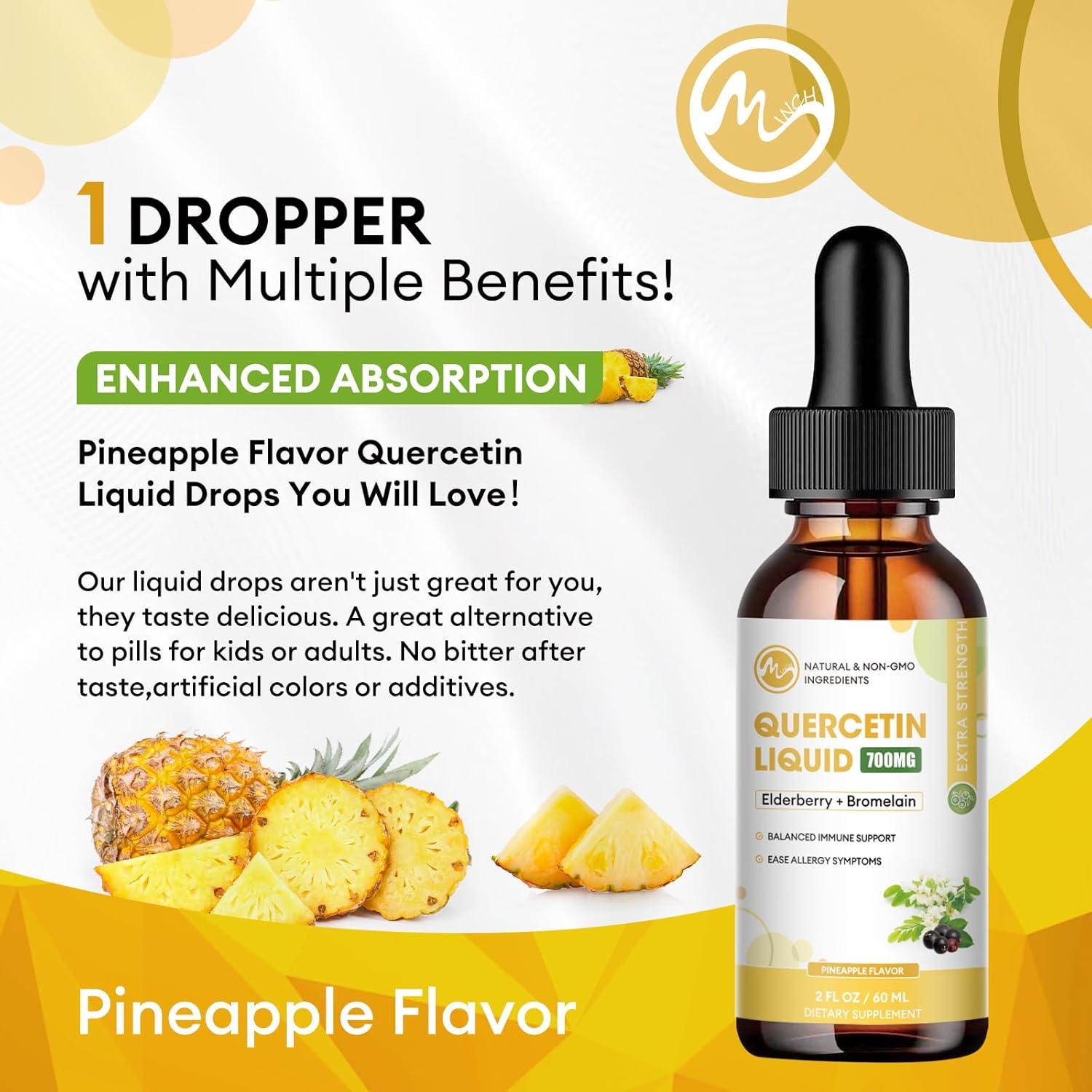 Gotas Líquidas de Quercetina Minch 59.15 ml - Sabor Piña