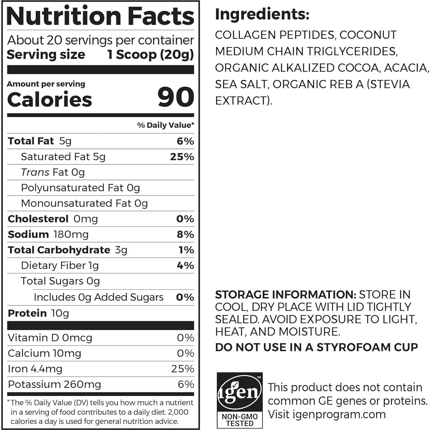 Polvo de Proteína de Colágeno Keto Orgain Chocolate 398g