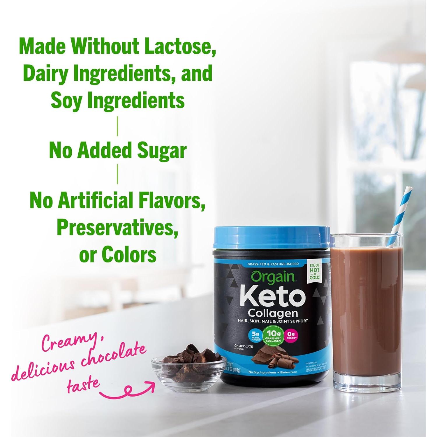 Polvo de Proteína de Colágeno Keto Orgain Chocolate 398g