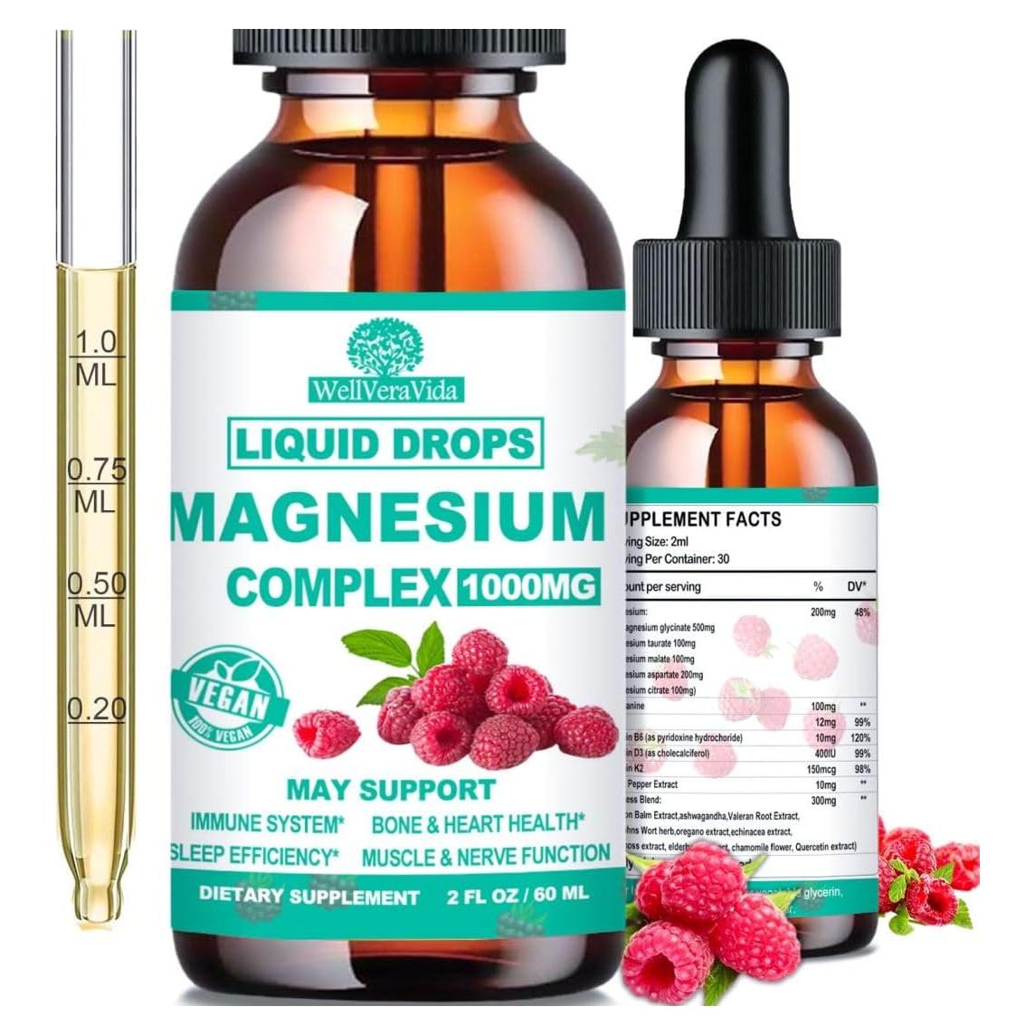 Gotas Líquidas de Magnesio 5 Complejo WellVeraVida 60ml