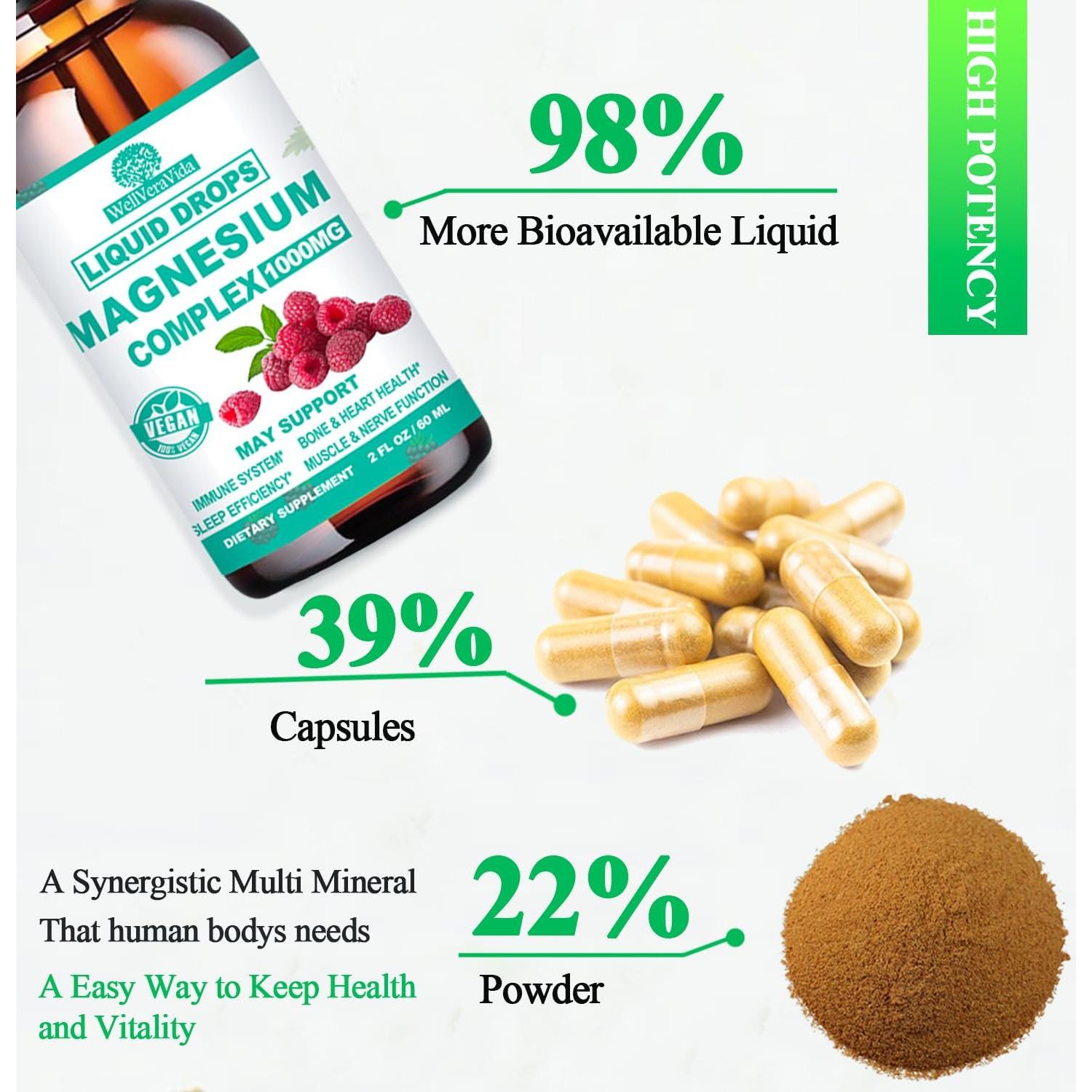 Gotas Líquidas de Magnesio 5 Complejo WellVeraVida 60ml