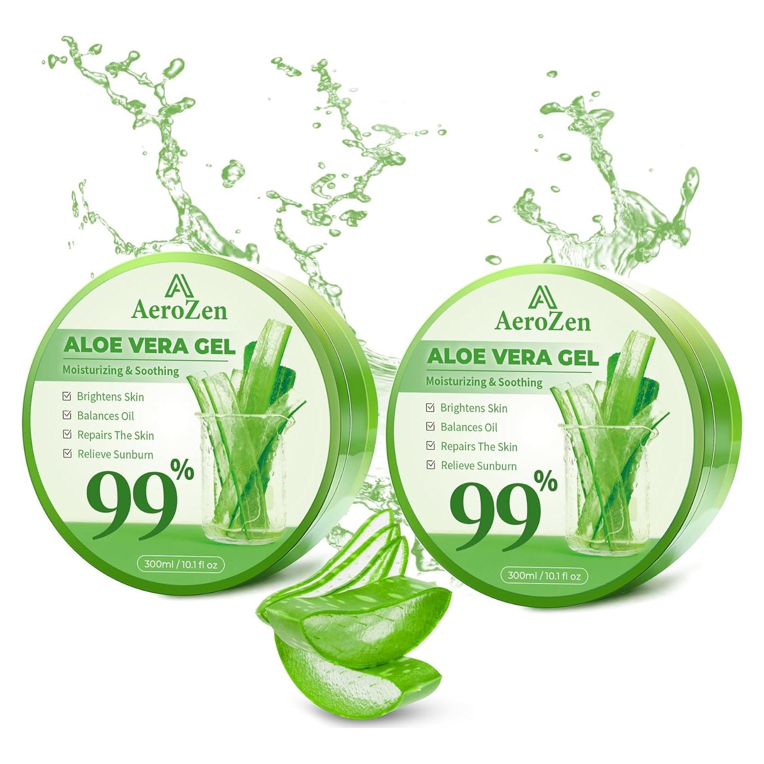 Gel de Aloe Vera 99% Puro Aero Zen - 2-Pack 572ml Hidratante