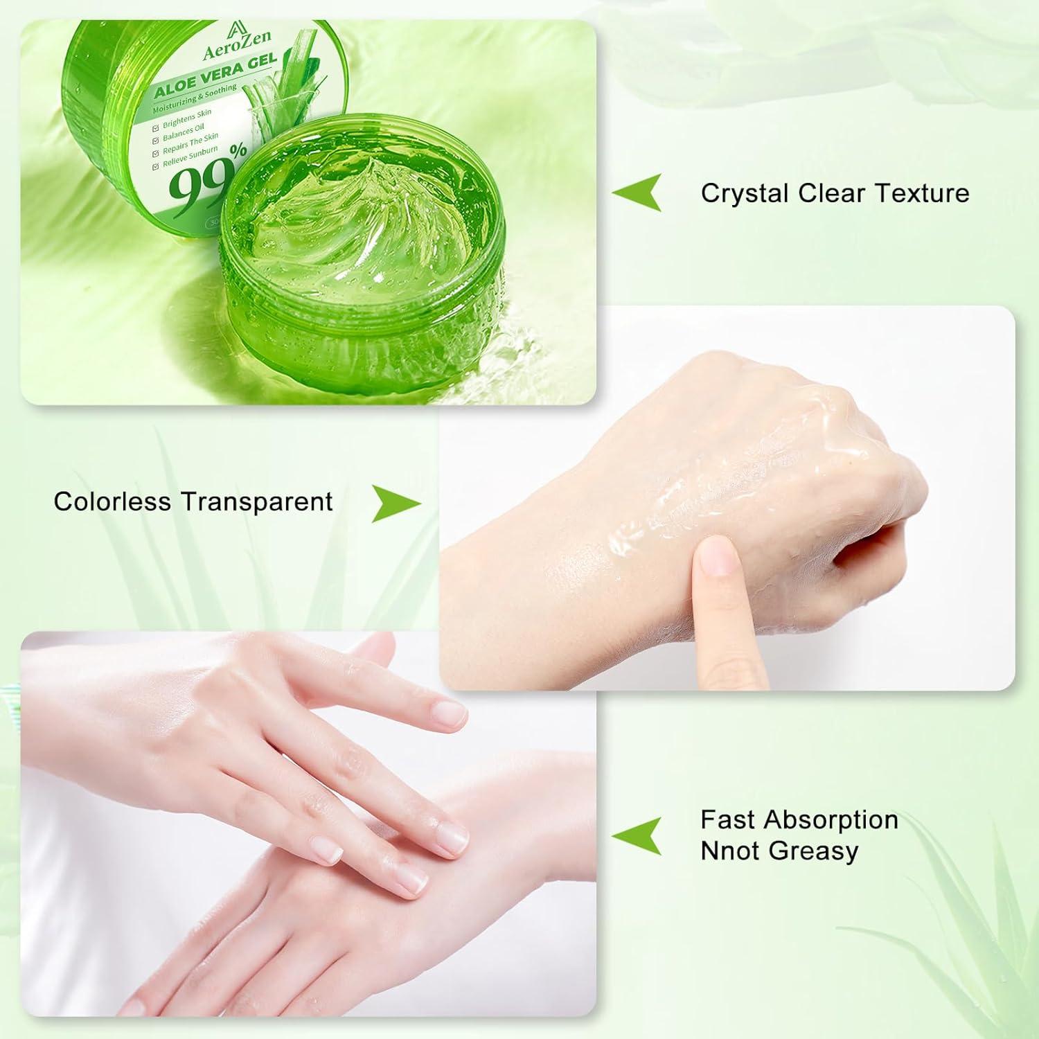 Gel de Aloe Vera 99% Puro Aero Zen - 2-Pack 572ml Hidratante