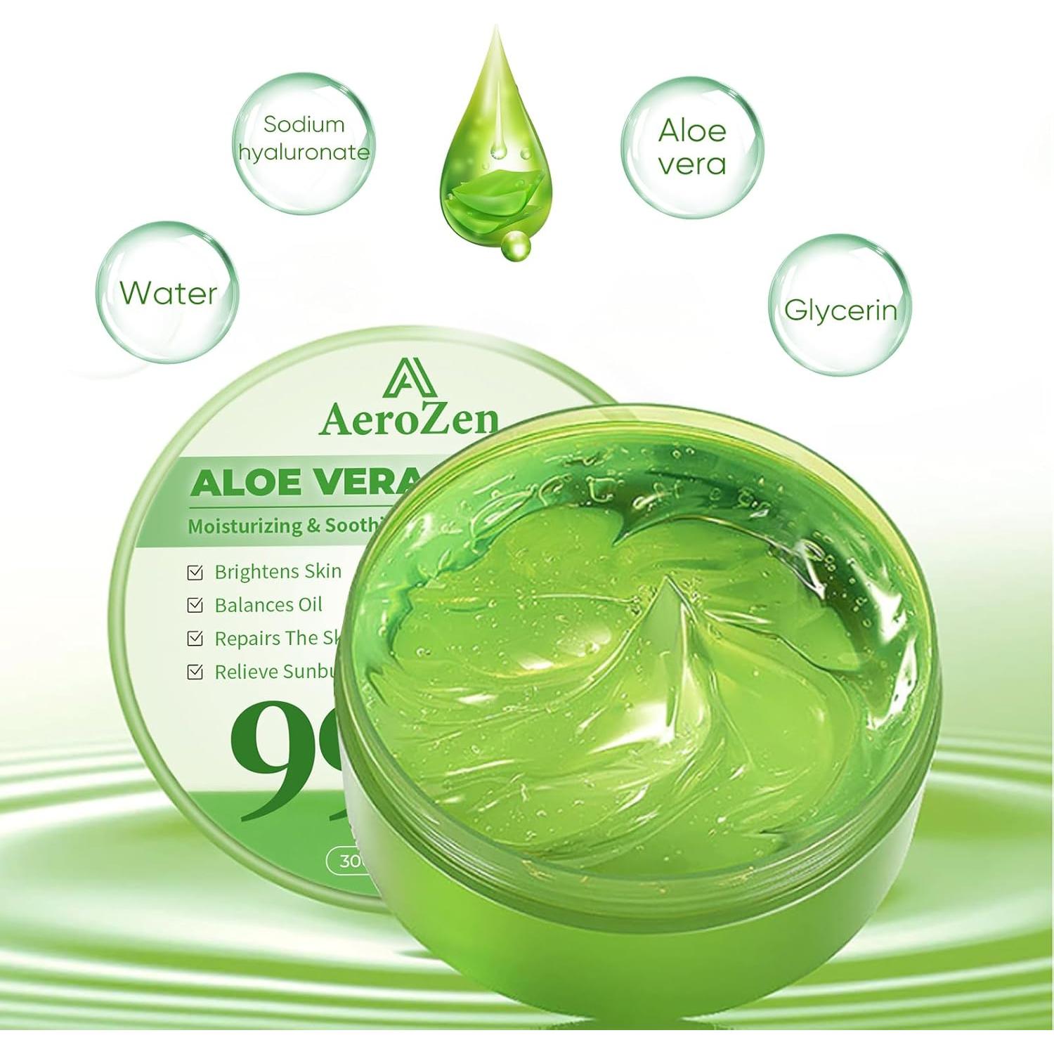 Gel de Aloe Vera 99% Puro Aero Zen - 2-Pack 572ml Hidratante