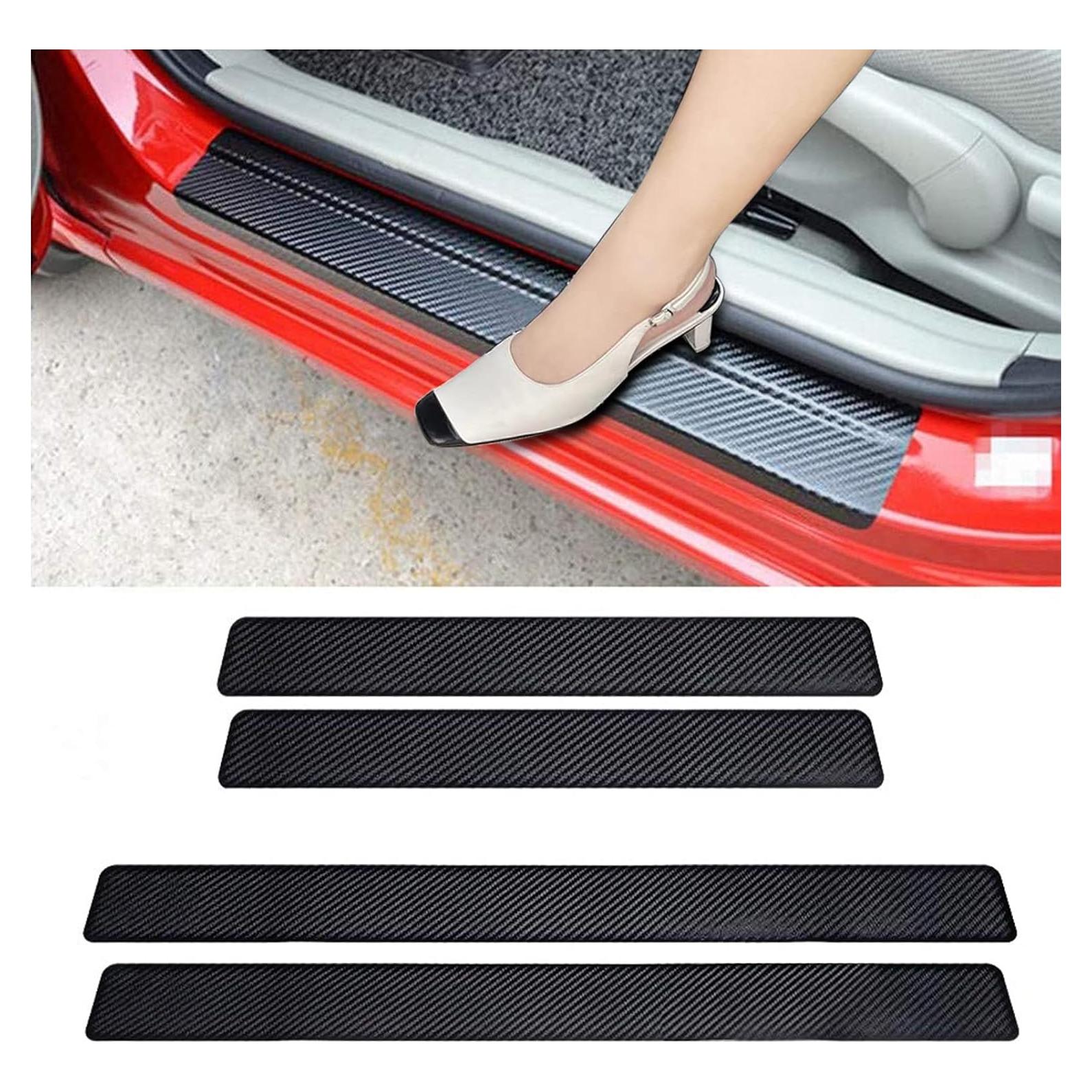 Protector de Umbral de Puerta de Coche LANZMYAN 4PCS Vinilo 3D