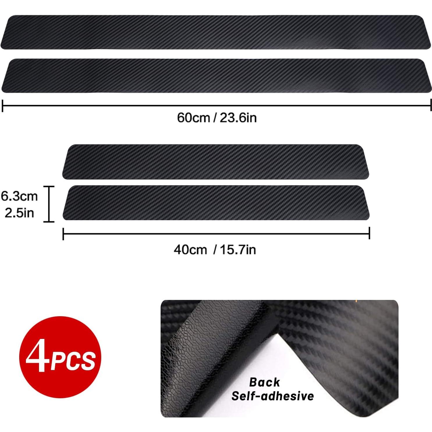 Protector de Umbral de Puerta de Coche LANZMYAN 4PCS Vinilo 3D