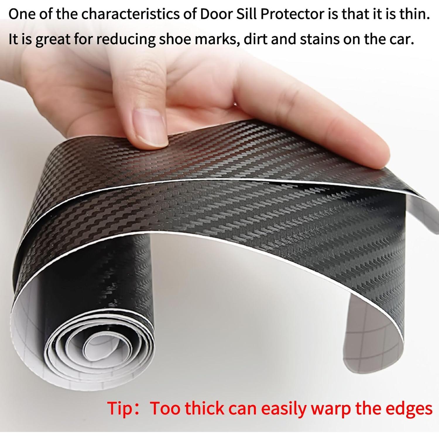 Protector de Umbral de Puerta de Coche LANZMYAN 4PCS Vinilo 3D