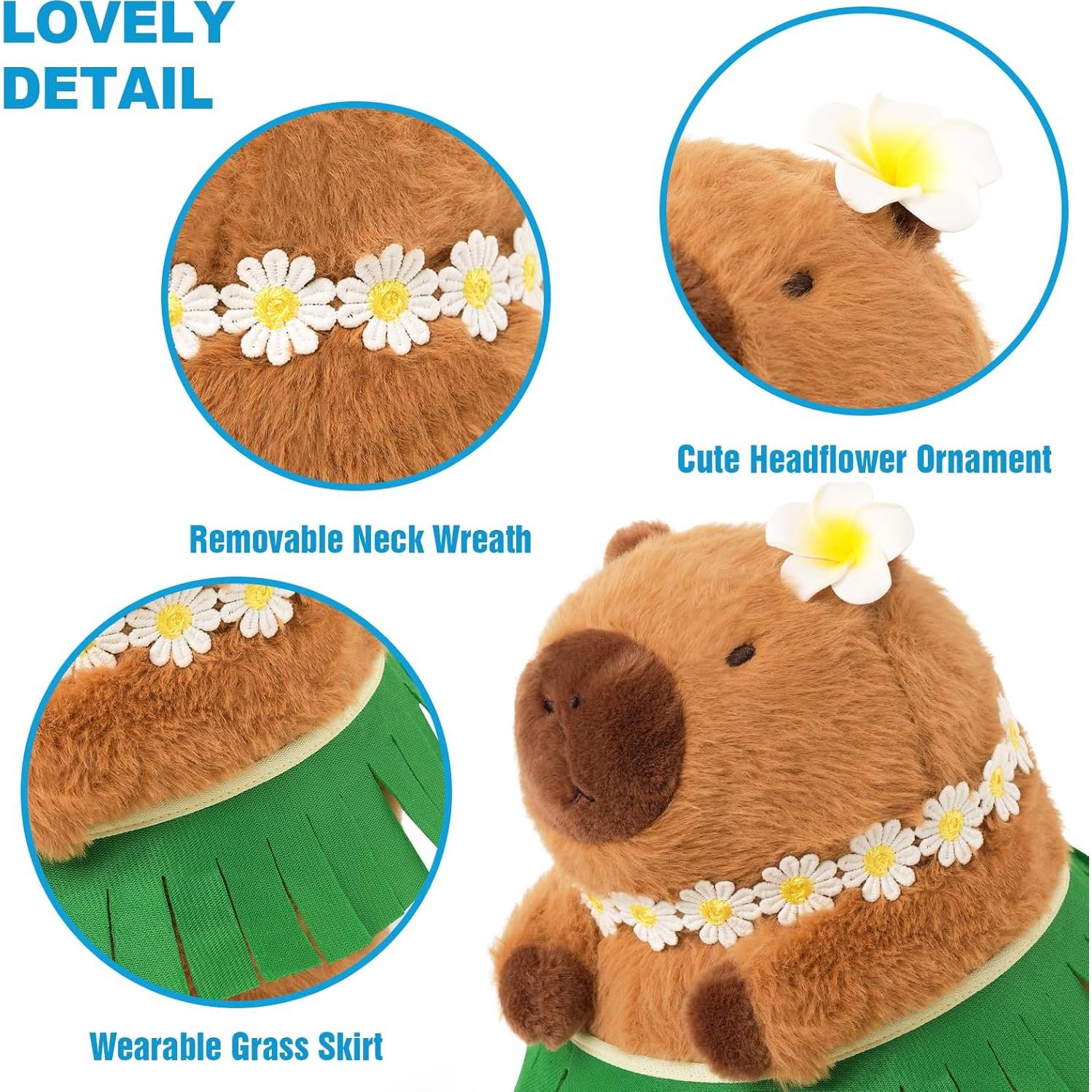 Peluche Capibara Hawaiana Ditucu 30 cm Calidad Premium