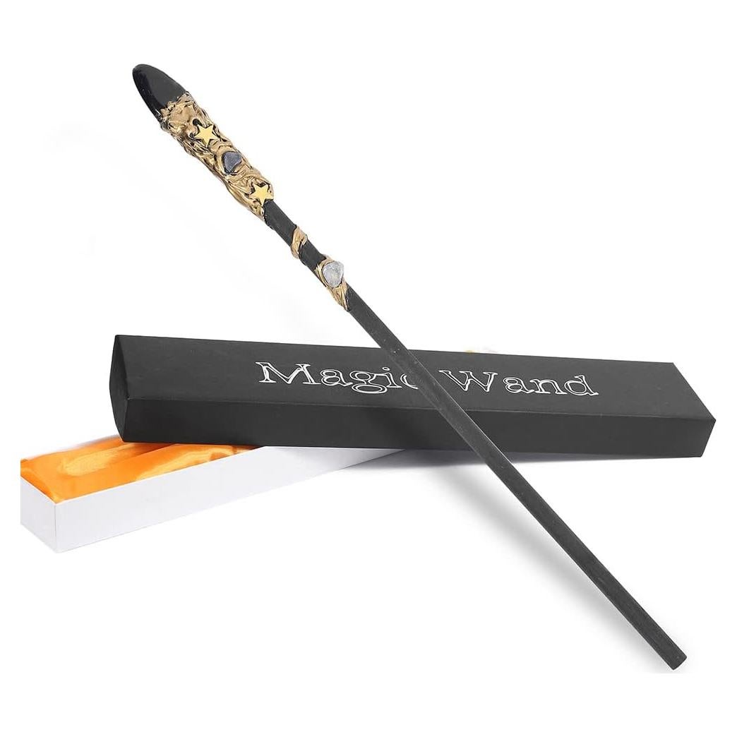 Varita Mágica de Cristal Negro Bubbmi 32 cm para Cosplay