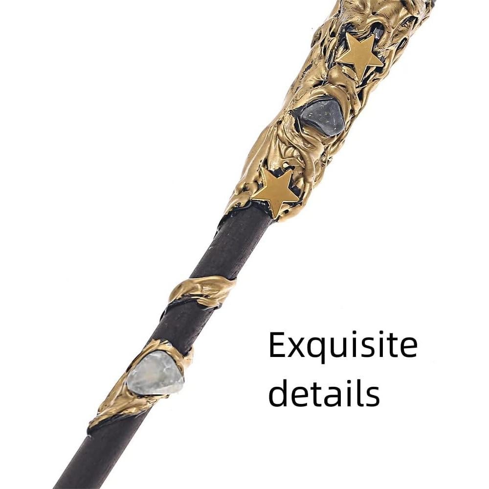 Varita Mágica de Cristal Negro Bubbmi 32 cm para Cosplay