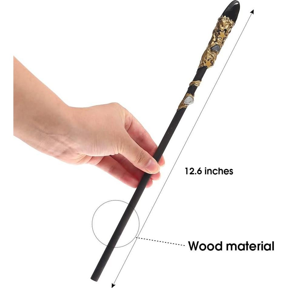 Varita Mágica de Cristal Negro Bubbmi 32 cm para Cosplay