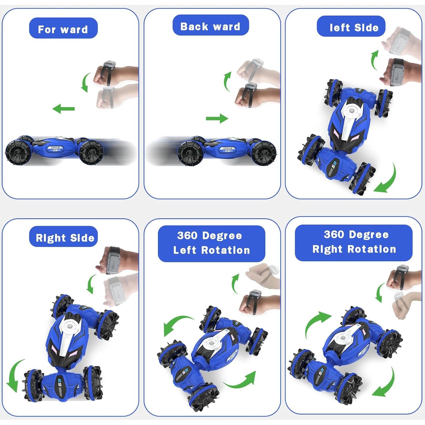 Coche RC Anfibio FEIMUOSI 4WD Impermeable Azul 17.78cm