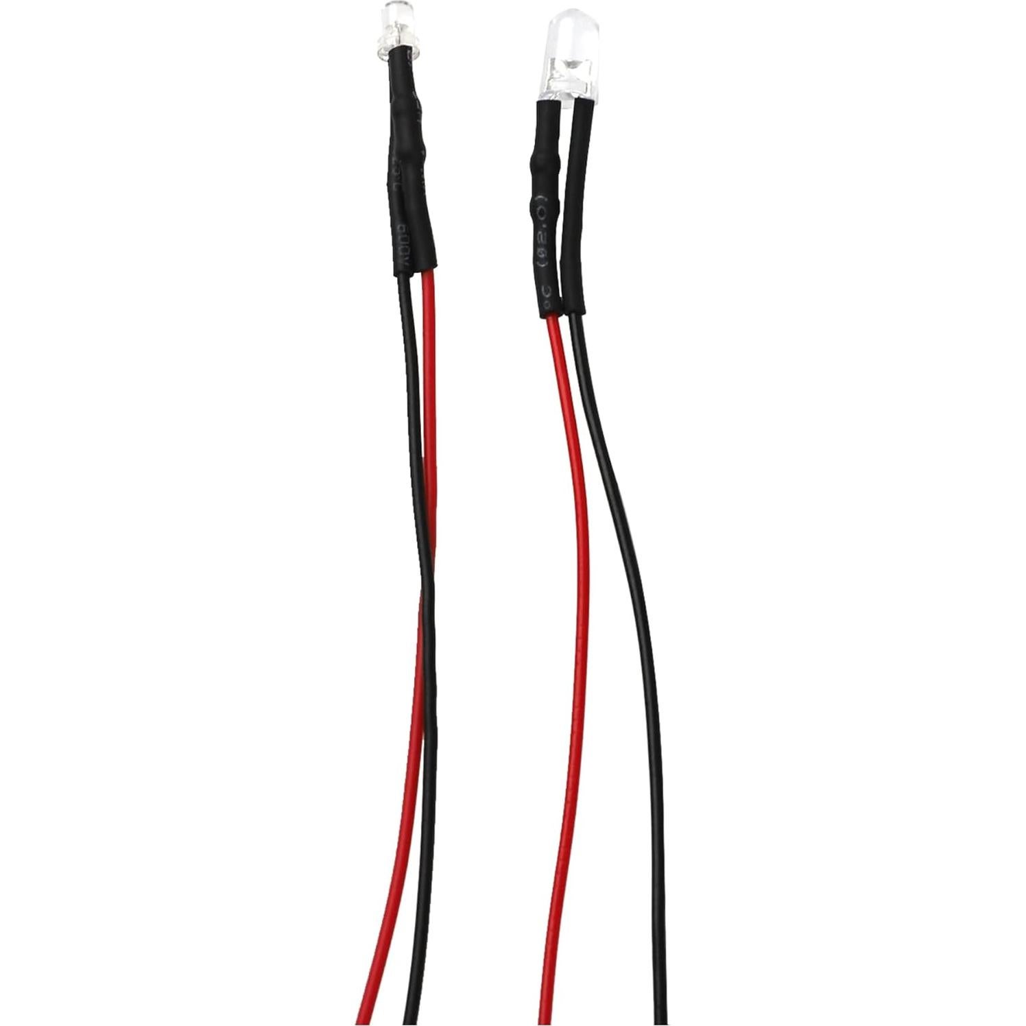 15 Diodos LED Pre Cableados 12V HIRCQOO para RC 3mm Amarillo